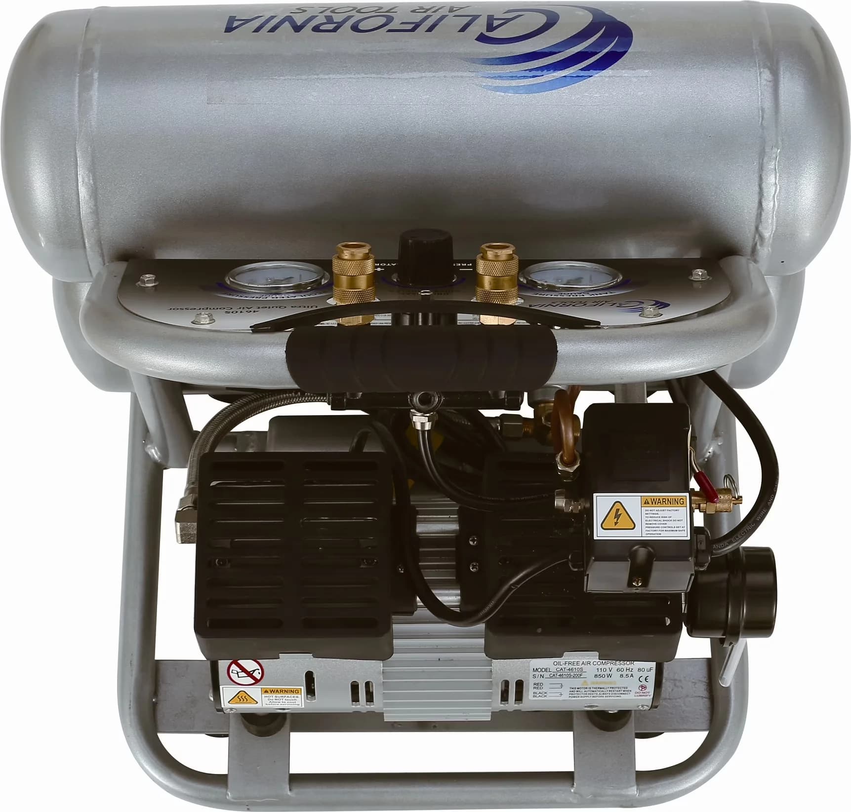 Quality Pro Tool with Quiet Operation, Portable, 4610S Ultra Quiet & Oil-Free 1.0 Hp - Steel Silver Model 729342