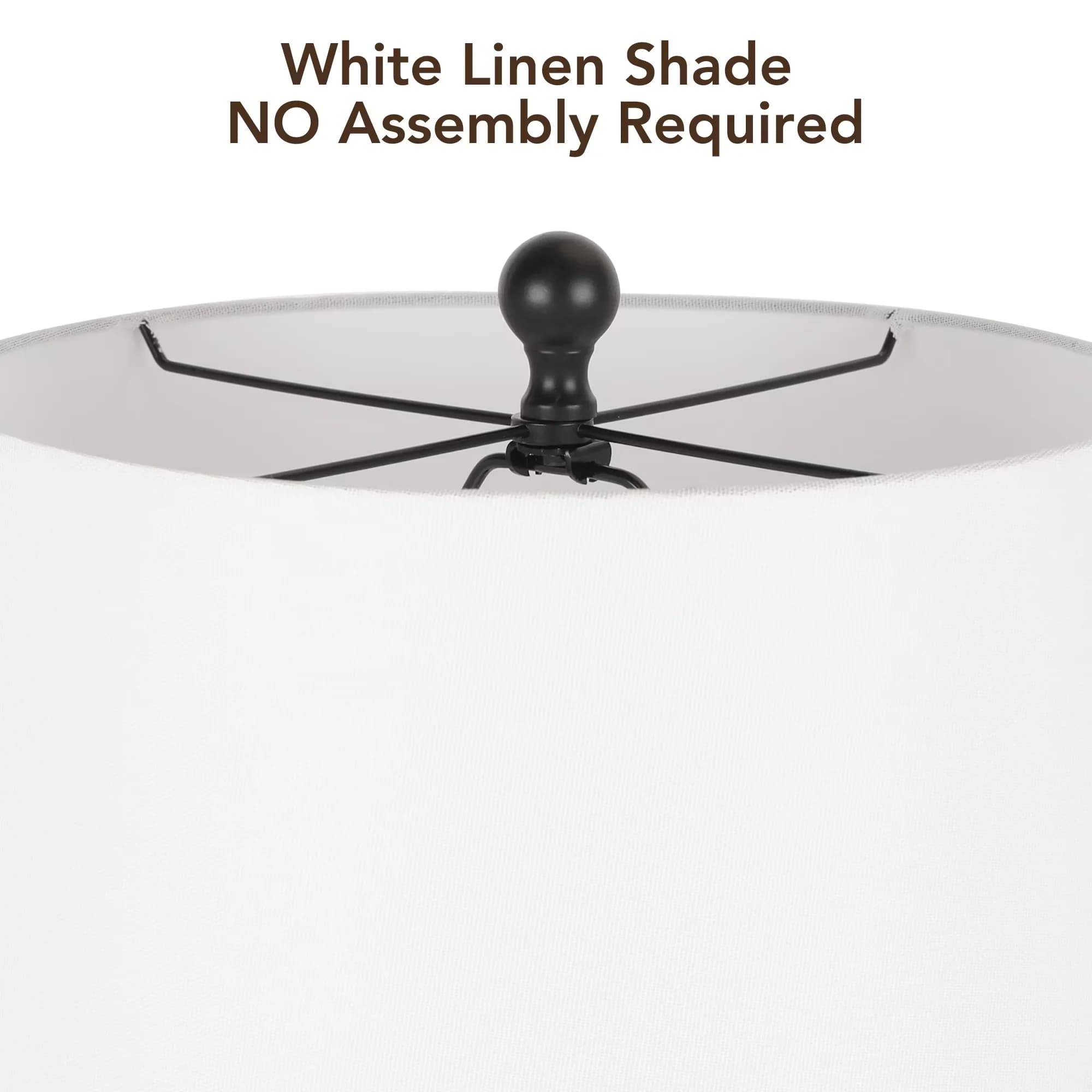 Lamp Set Professional with LED, Eco Friendly, Bedside Lamps - Ceramic Black for Living Room, Home Office Model 5EC6C9