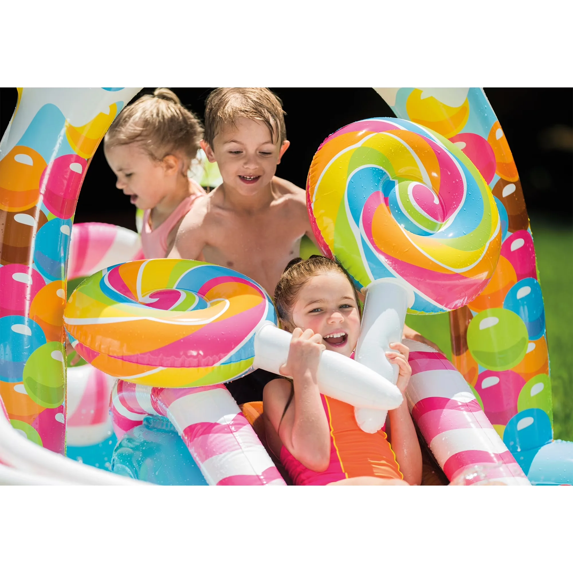 Compact Inflatable Pool with Made of durable 12-gauge vinyl, Includes 6 colorful balls for extra fun, Measures 116" x 75" x 51" -... Model 55C88F