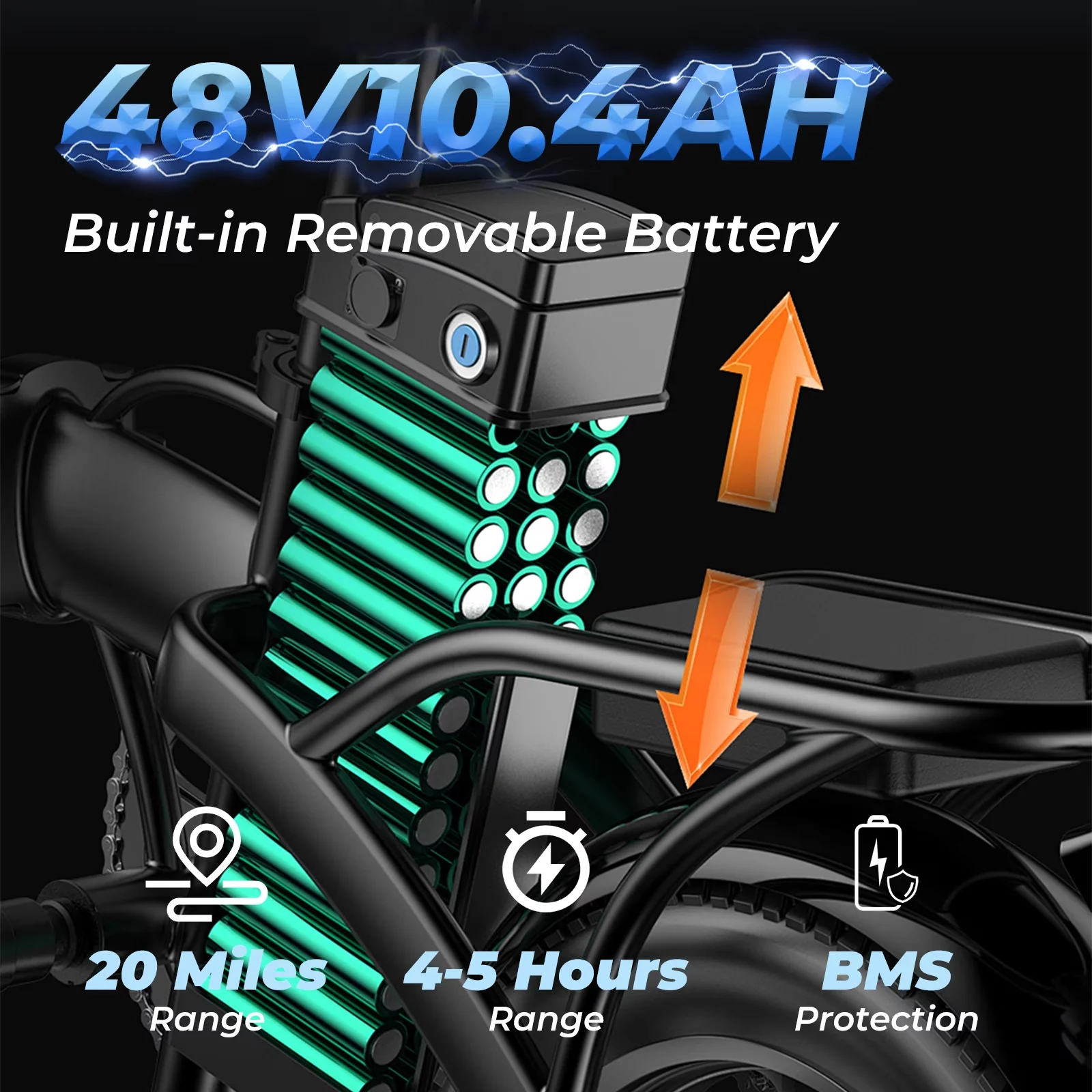 Efficient Scooter with Battery, Adjustable Height, 14" Foldable Design - Model 3087DF
