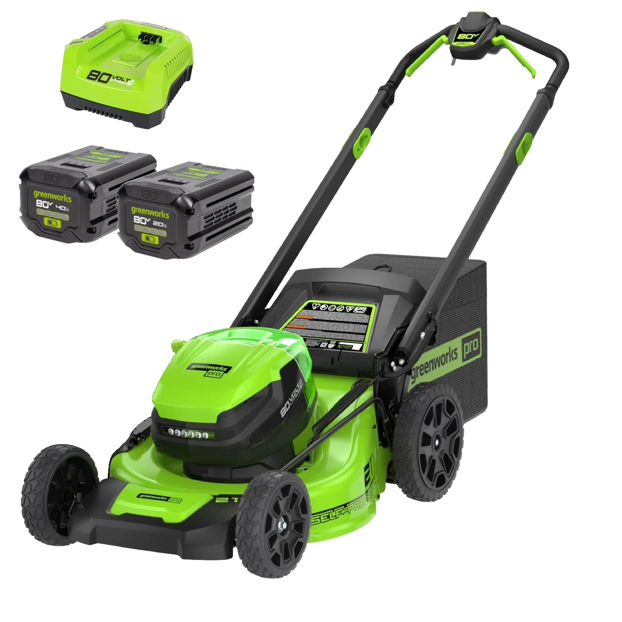 Push Mower Compact with Battery, 80V, Brushless Motor - Green for Daily Use Model 19AC67