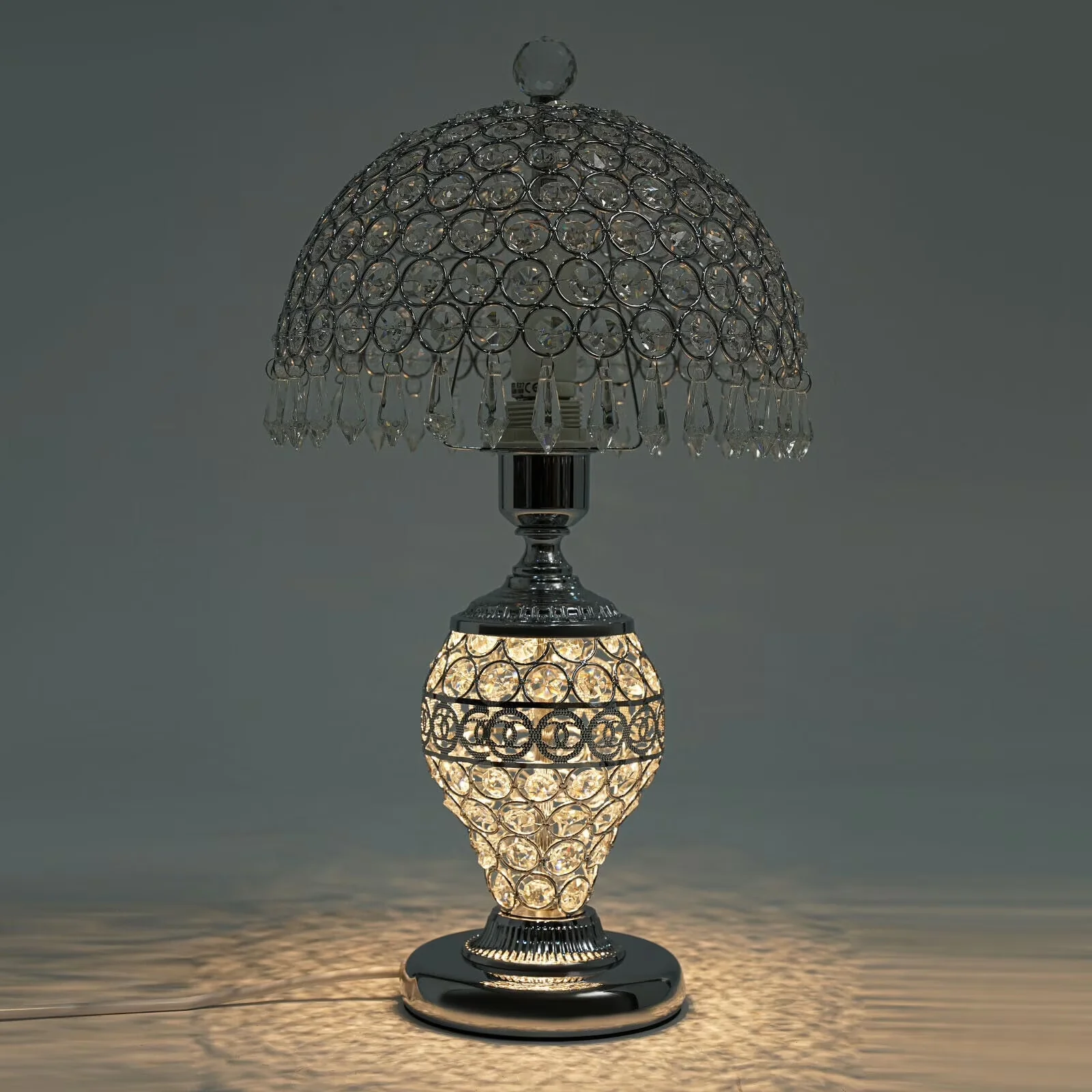 Professional Lamp with LED, Modern, Bedside Lamps - Crystal|Iron Silver Model B233D3