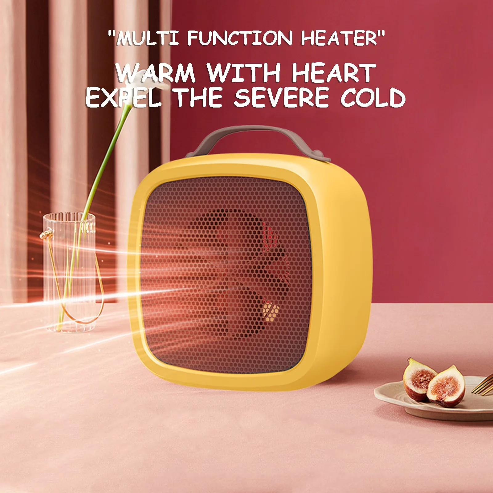Portable And Electric Space Heater Modern with Easy To Clean, Adjustable - Yellow Model 6CBFBB