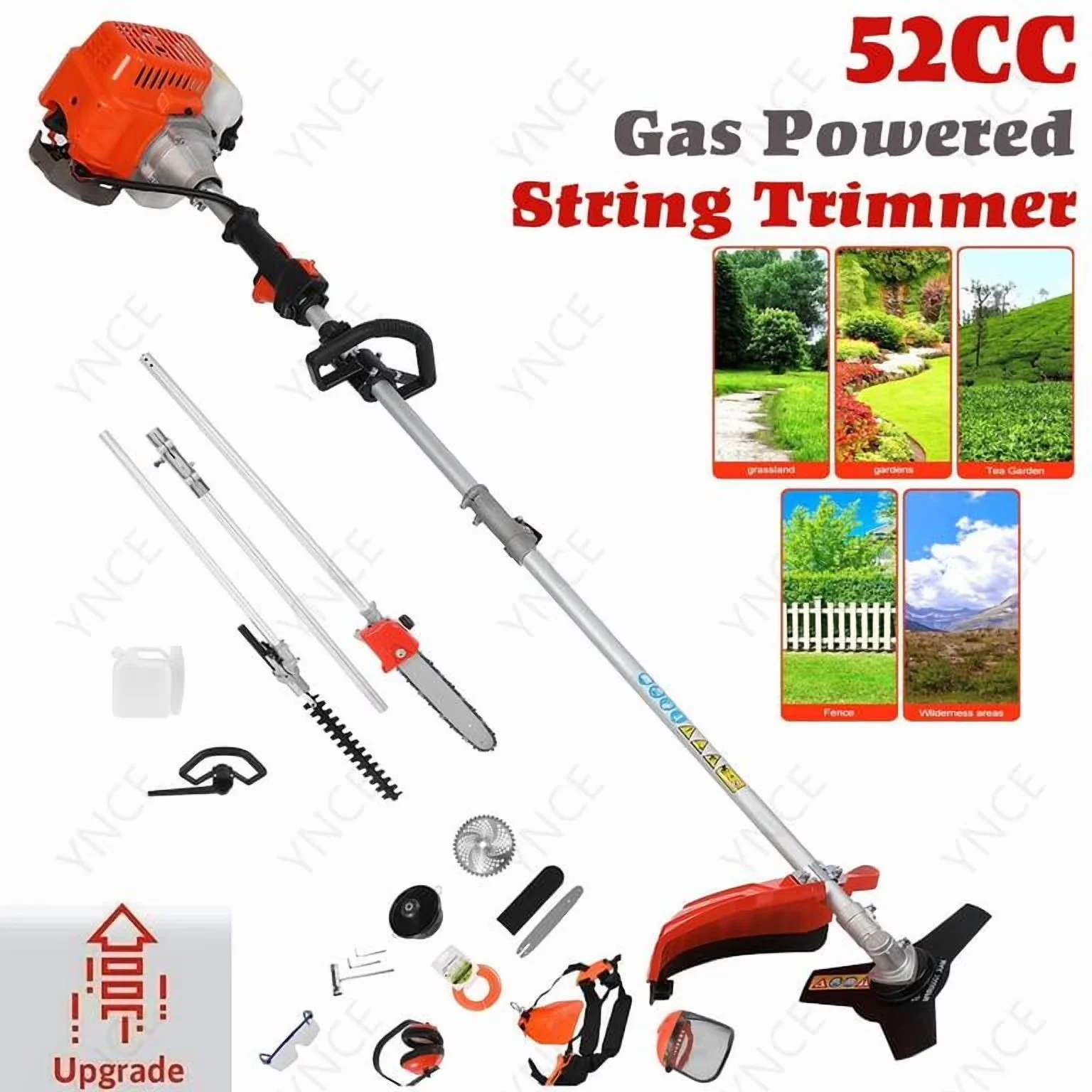 Premium String Trimmer with Edger Conversion Capable, Extendable - 5 In 1 (Orange) Model 2C9943