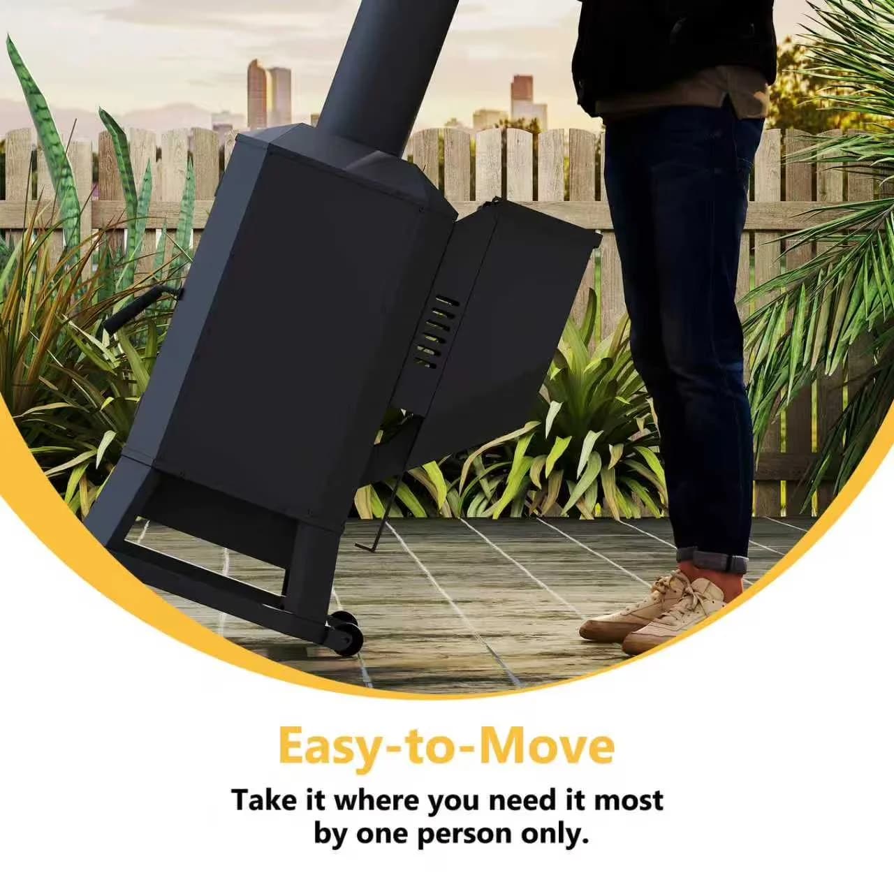Outdoor Heating Premium with 70000 BTU, Portable, Backyard - Black Freestanding Model 481AF0