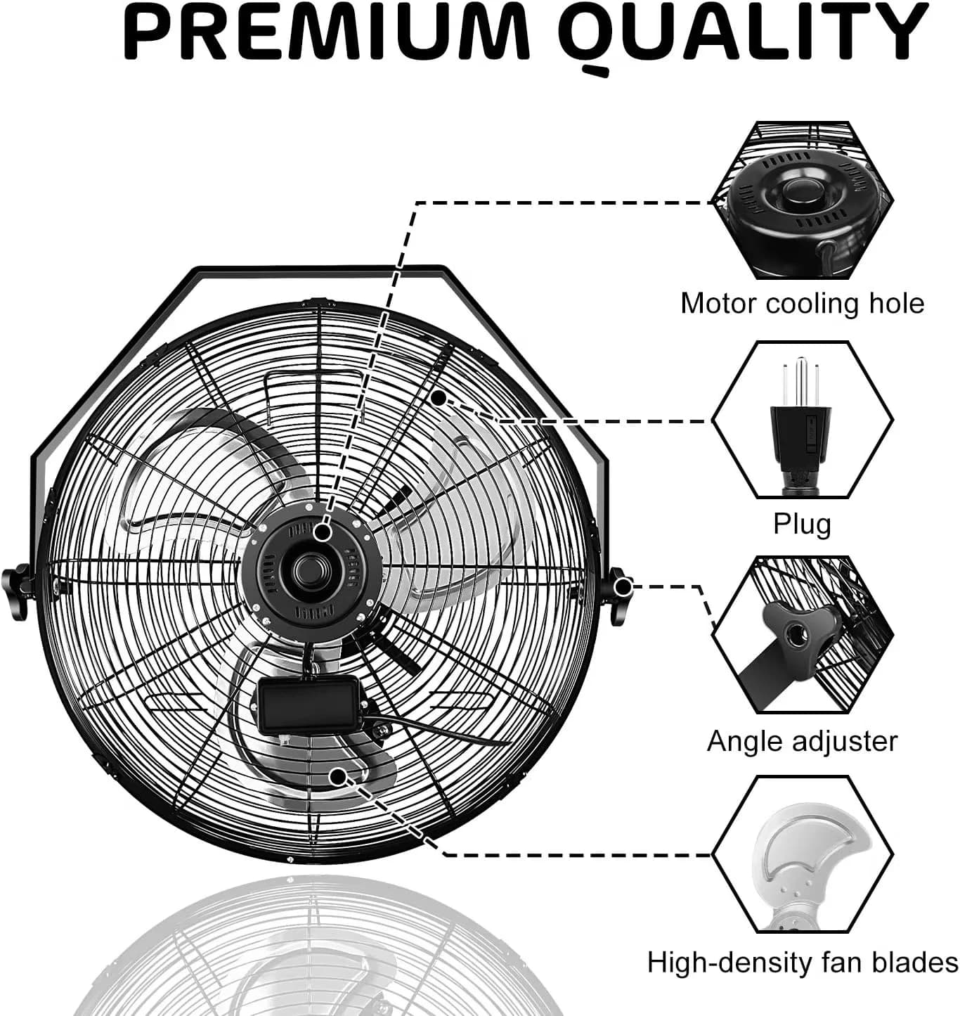 Modern Fans In Cooling with Adjustable Height, Oscillating - 20 Inch/2 Pack Powder Coated Steel Model F71F26