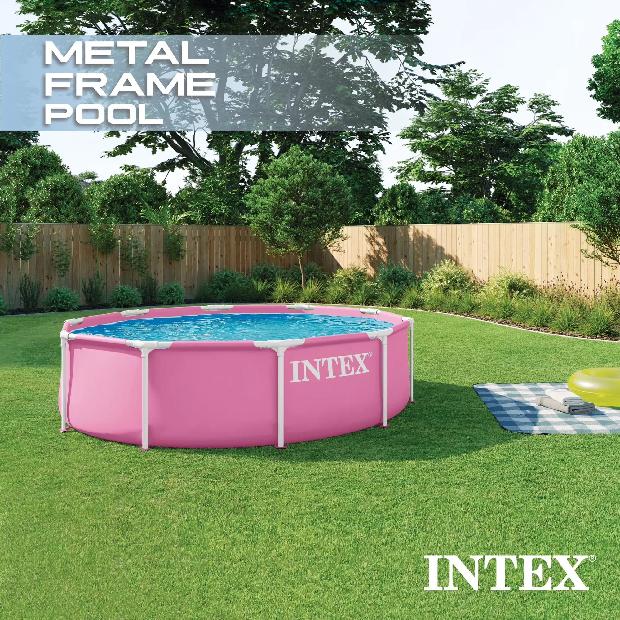 Essential Above Ground Pool with Puncture Resistant, Only, 10' x 30" Metal Frame Round Swimming - Model 28F1E1
