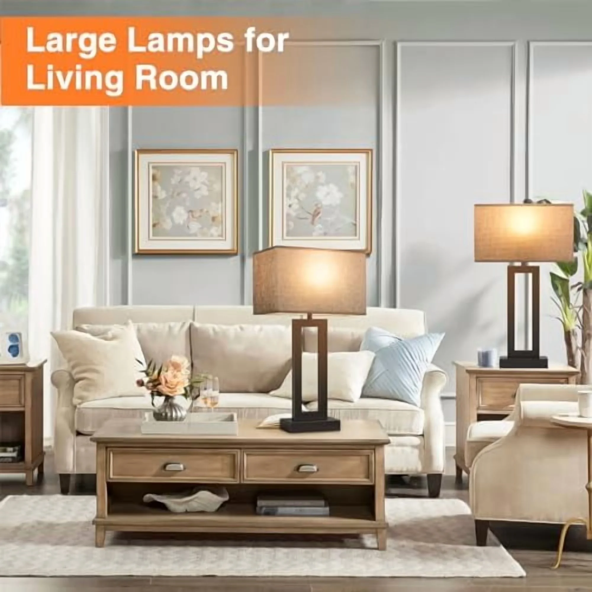 Essential Lamp Set with 22" Tall Living Room Lamps - Satisfaction Guaranteed Model 6A822D