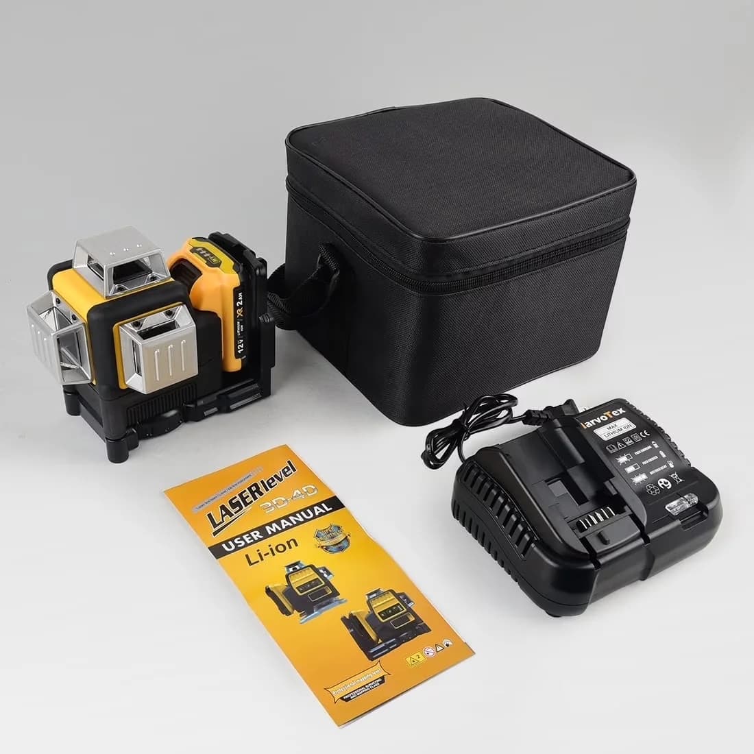 Professional Measuring Layout with Battery, 12V - Yellow Aluminum\Plastic for Home Model 504CD3