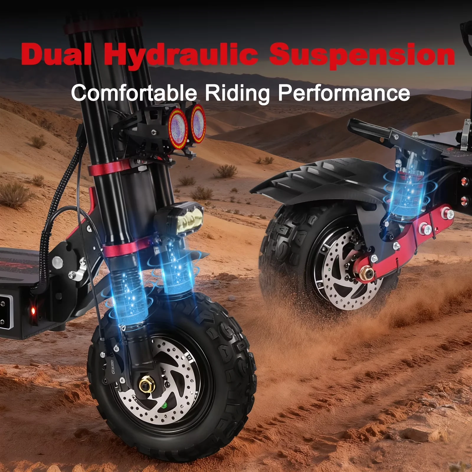 Premium Scooter with 6000W, Headlights, Foldable - Aluminum - Sleek Profile Model E0657C