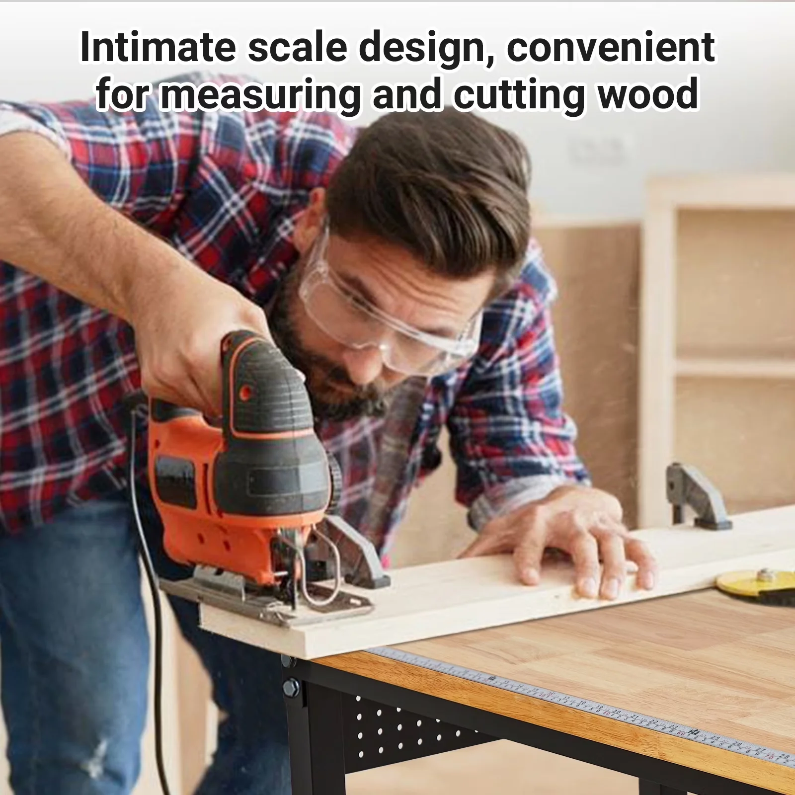 Toolstorage Sleek with Storage, Adjustable - Rubber Wood + Iron for Garage, Party Model 24971B