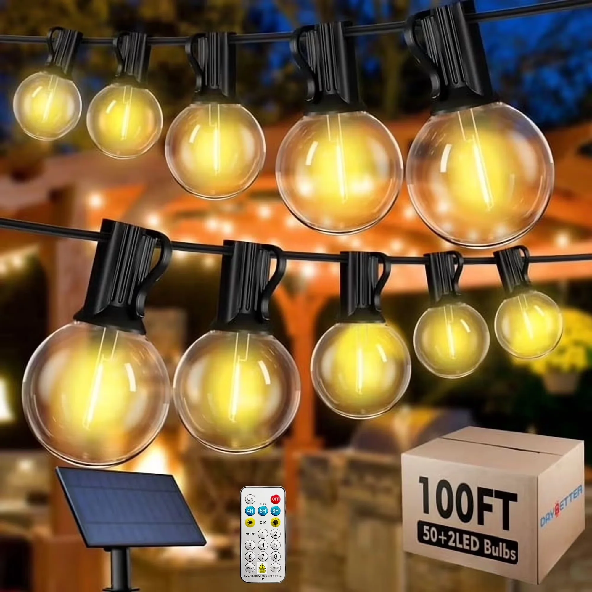 Professional Novelty Light with LED, Solar, Color Changing - White 100ft Model E7CBAC