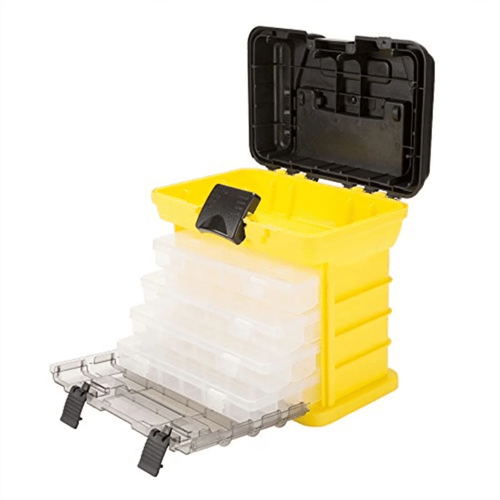 Versatile Toolstorage with Portable, Rack Style Tool Box - Yellow Plastic Model 18CE34