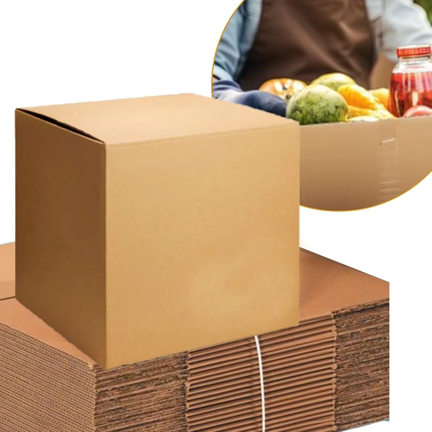 Essential Moving with Extra Strength, Heavy-Duty Corrugated Cardboard Boxes, 16x16x16 & Shipping Boxes - Corrugated Cardboard Brown Model D5DDC6