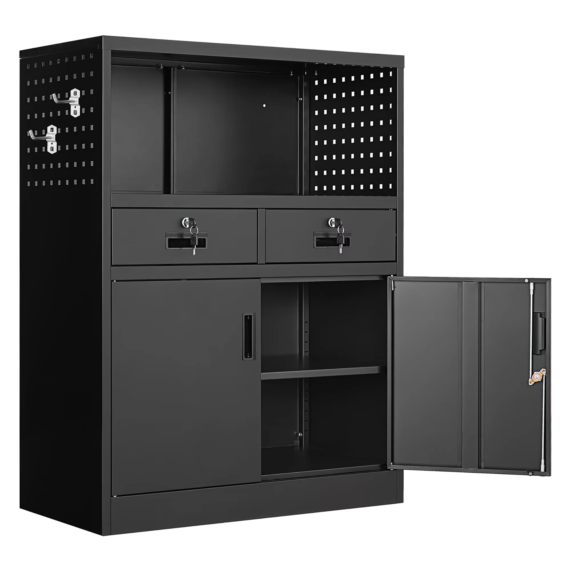 Garage Storage Supply Sleek with Adjustable Feet, Traditional - Black Alloy Steel Model 112976