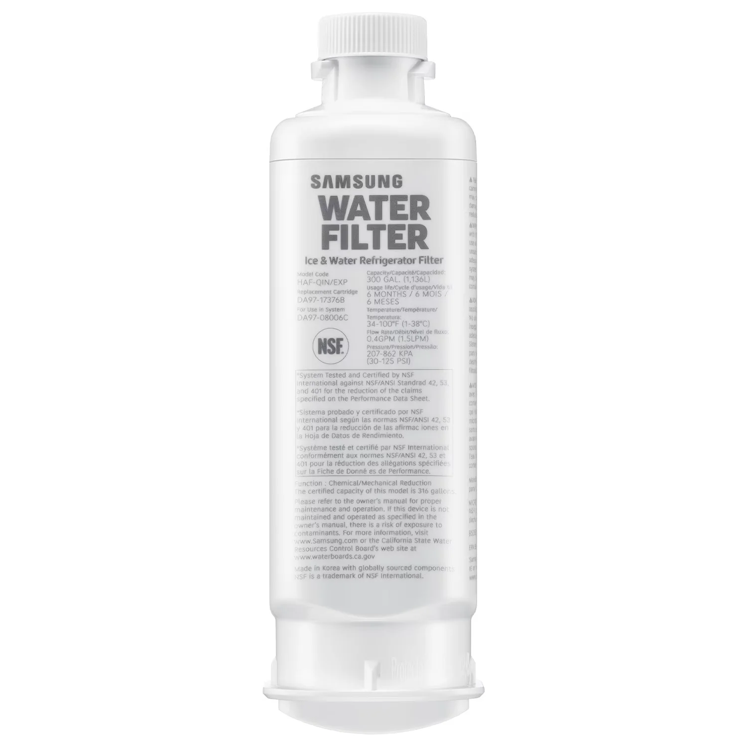 Classic Water Filtration with Filter Change Indicator, DA97-17376B, 6 Month Life - Model B72B09