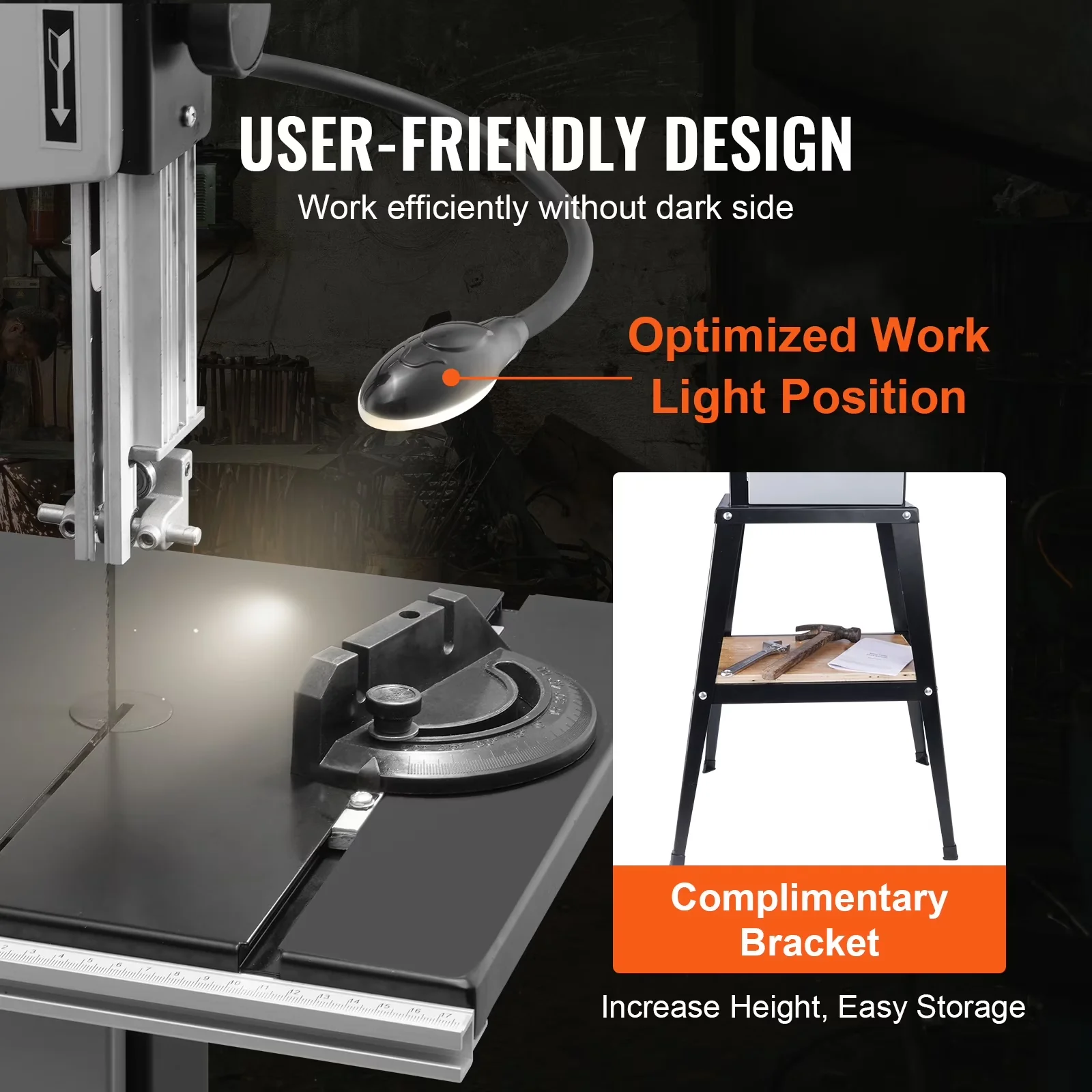 Power Saw Versatile with 370W, Adjustable, Band - Durable Build Model 4DAA3B