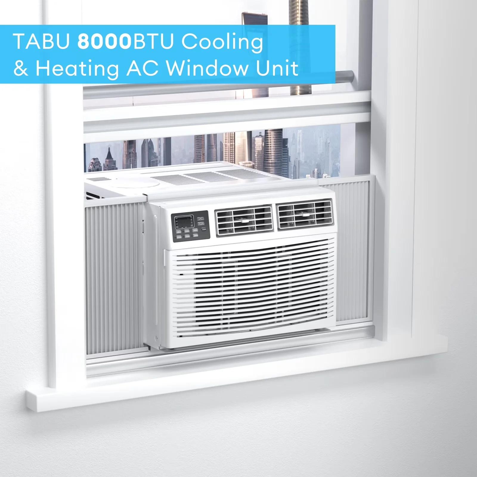 Air Conditioner Modern with 12000 BTU, Energy Efficient, Product Size: 19.69" x 23.82" x 15.04" - White Model 37C9F9