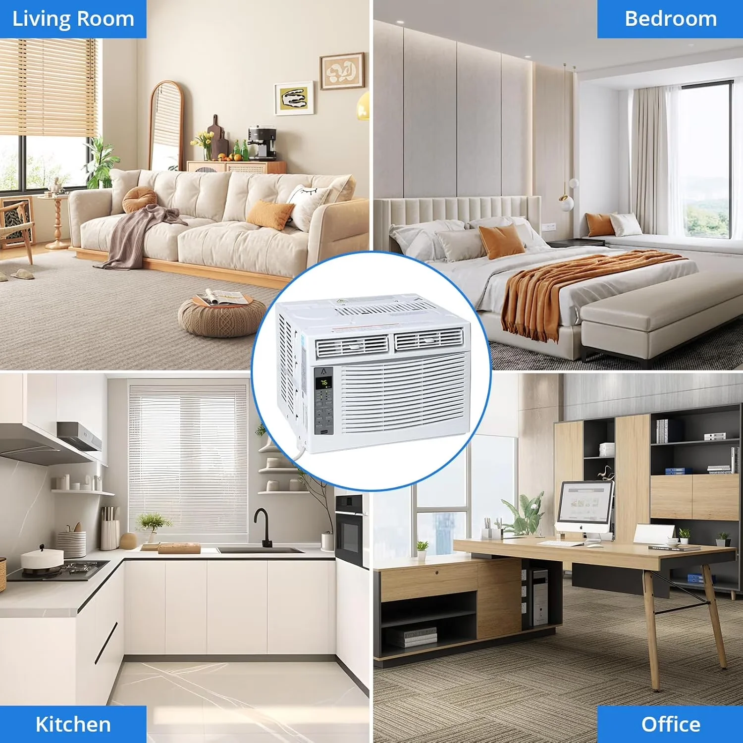 Air Conditioner Innovative with 6000 BTU, Remote Controlled - White-Without Wifi Model 348DF5