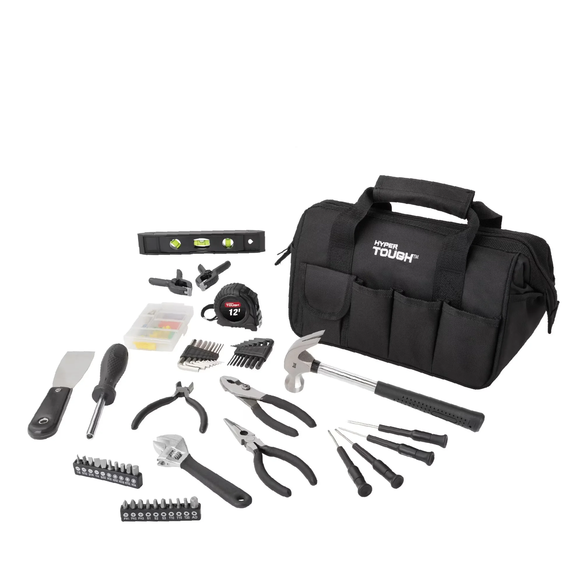 Premium Hand Tool Set with Comfort Grip, Compact, 89-Piece Black Household - Model 333D55
