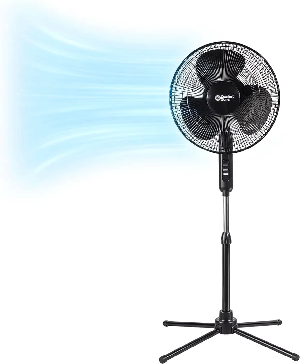Stylish Fans In Cooling with Adjustable Height, Tilt Mechanism, Oscillating - Black Plastic, Metal Model A1CEFC