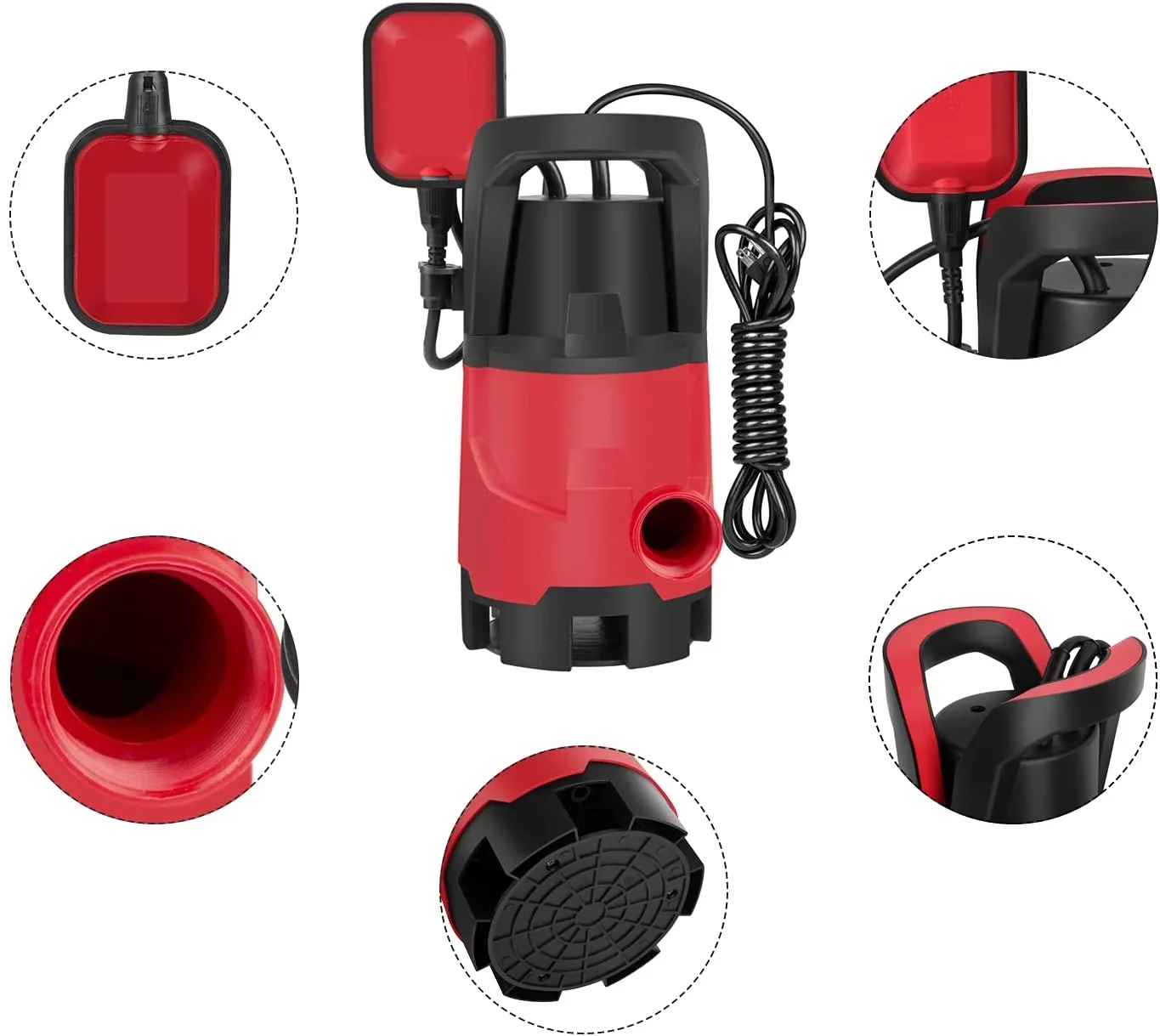 Building Material Modern with Automatic, Auto Float Switch, Clean Utility Pump/Dirty Pump - 9 x 7.5 x 15" Model 636EB2