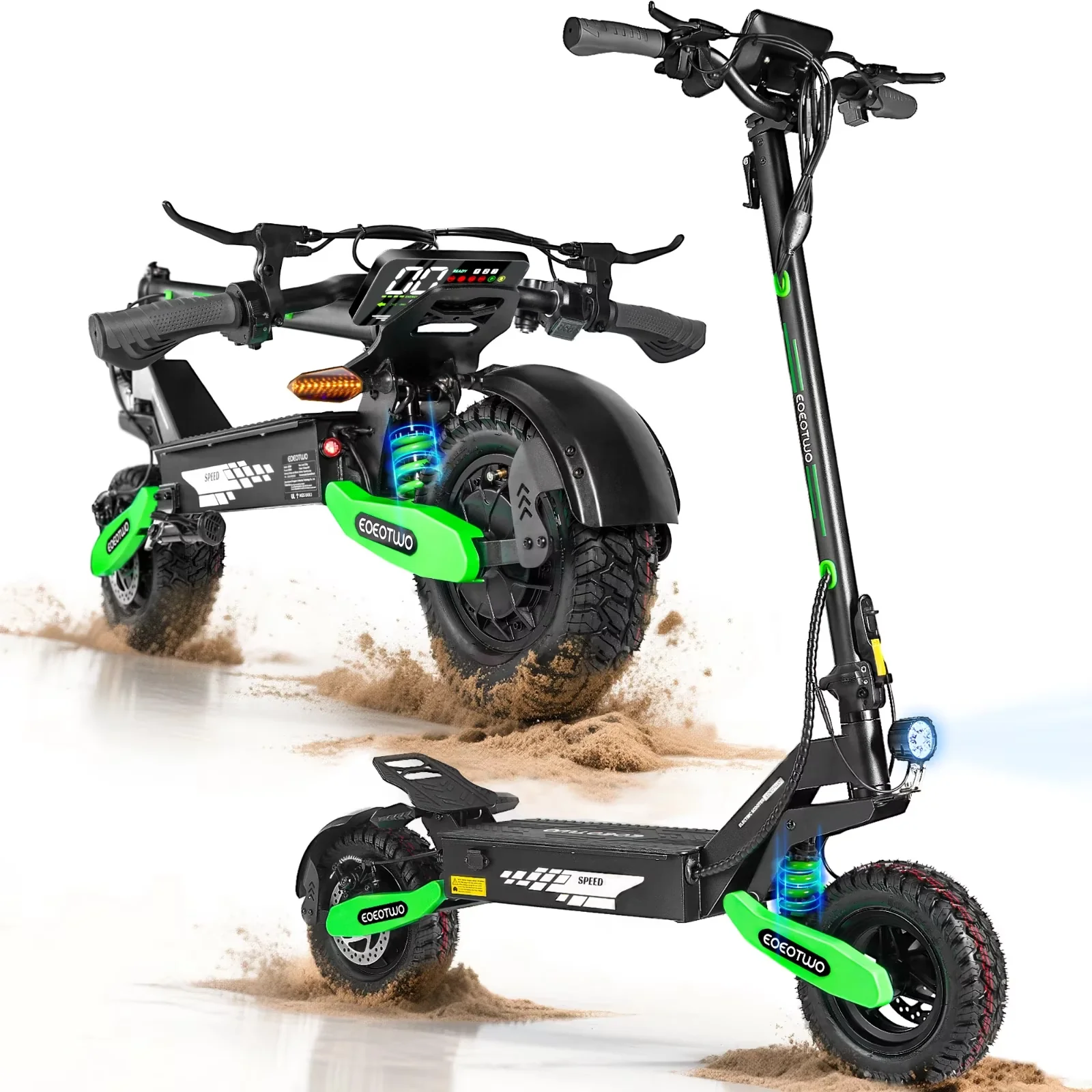 Scooter Essential with 1200W, Headlights - Aluminum Alloy + Iron Green Model 39D2E7