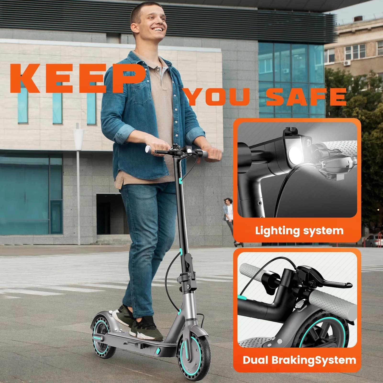 Stylish Scooter with 350W, Foldable, Electric - Alloy Blue - Quality Construction Model CEFDE2