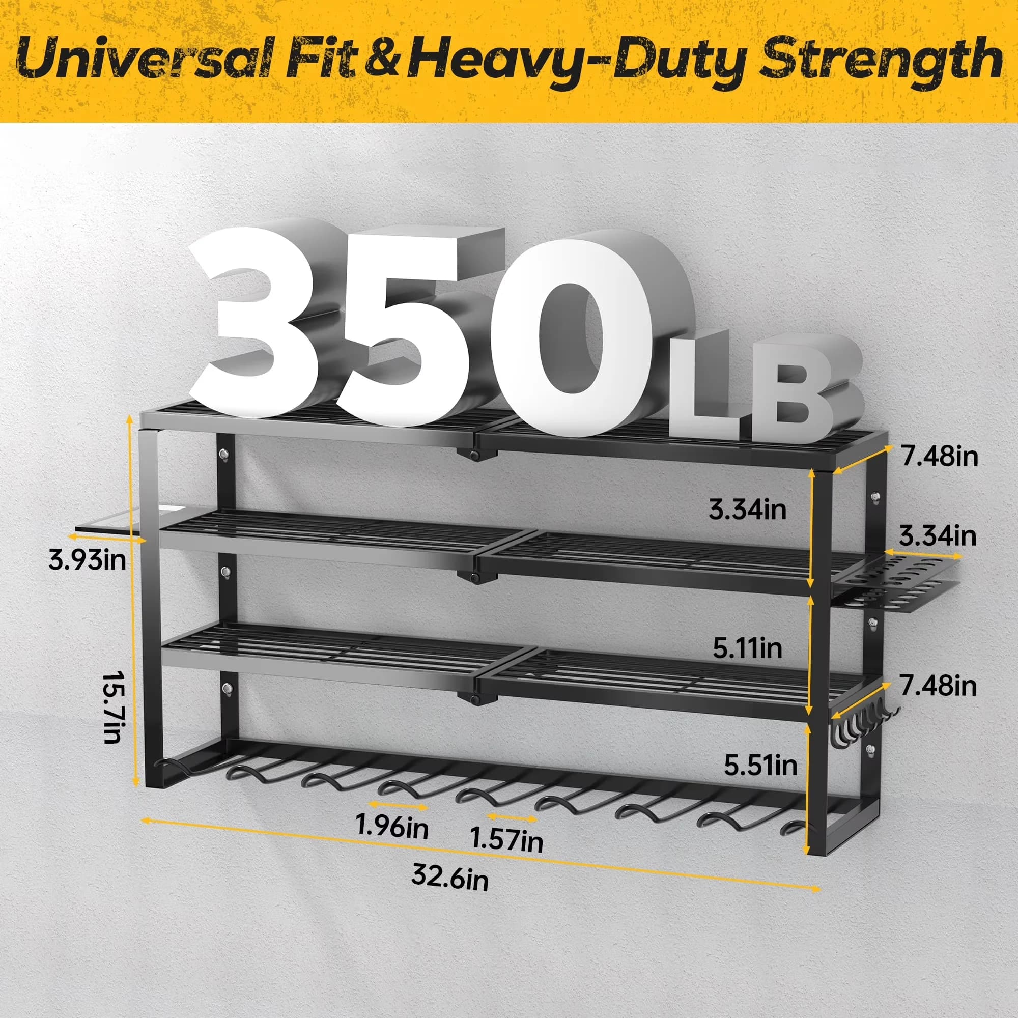 Efficient Toolstorage with Tool Organizer, Storage, Adjustable - Metal 32.6" x 15.5" x 8" Model AFA8EA