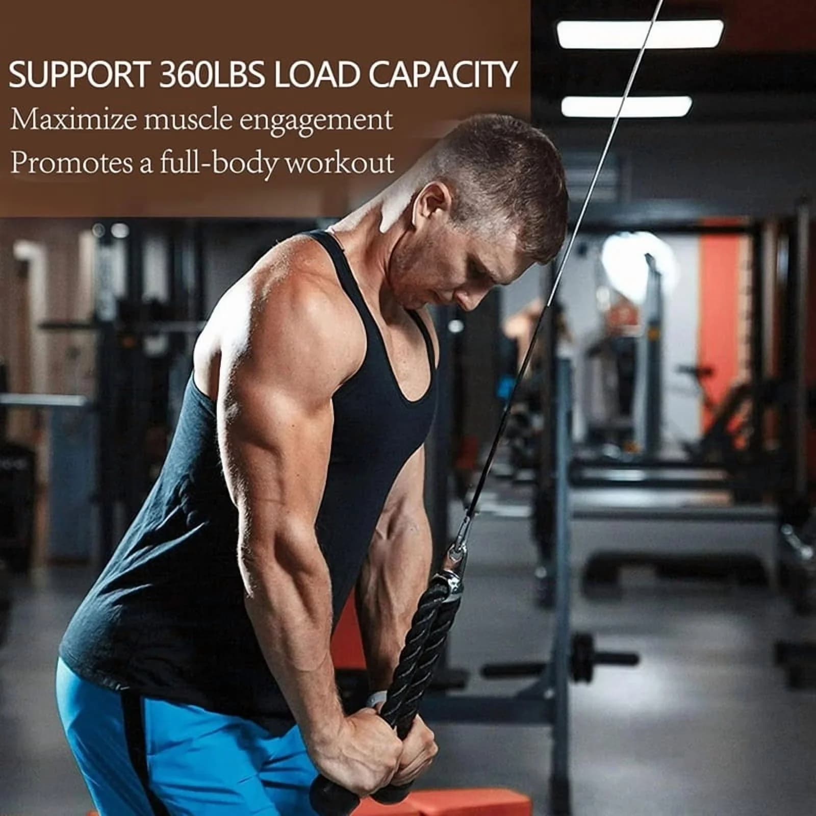 Durable Home Gym Accessory with Heavy Duty, 4 Pcs Cable Extension-As Shown - Stainless Steel+Rubber Model 2100EF