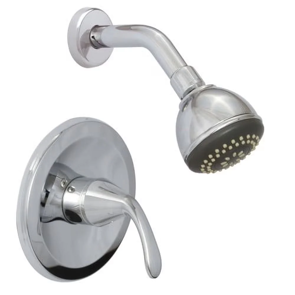 Efficient Shower Head with Adjustable, Trim, One setting shower head - Silver Metal Model 2D7E19
