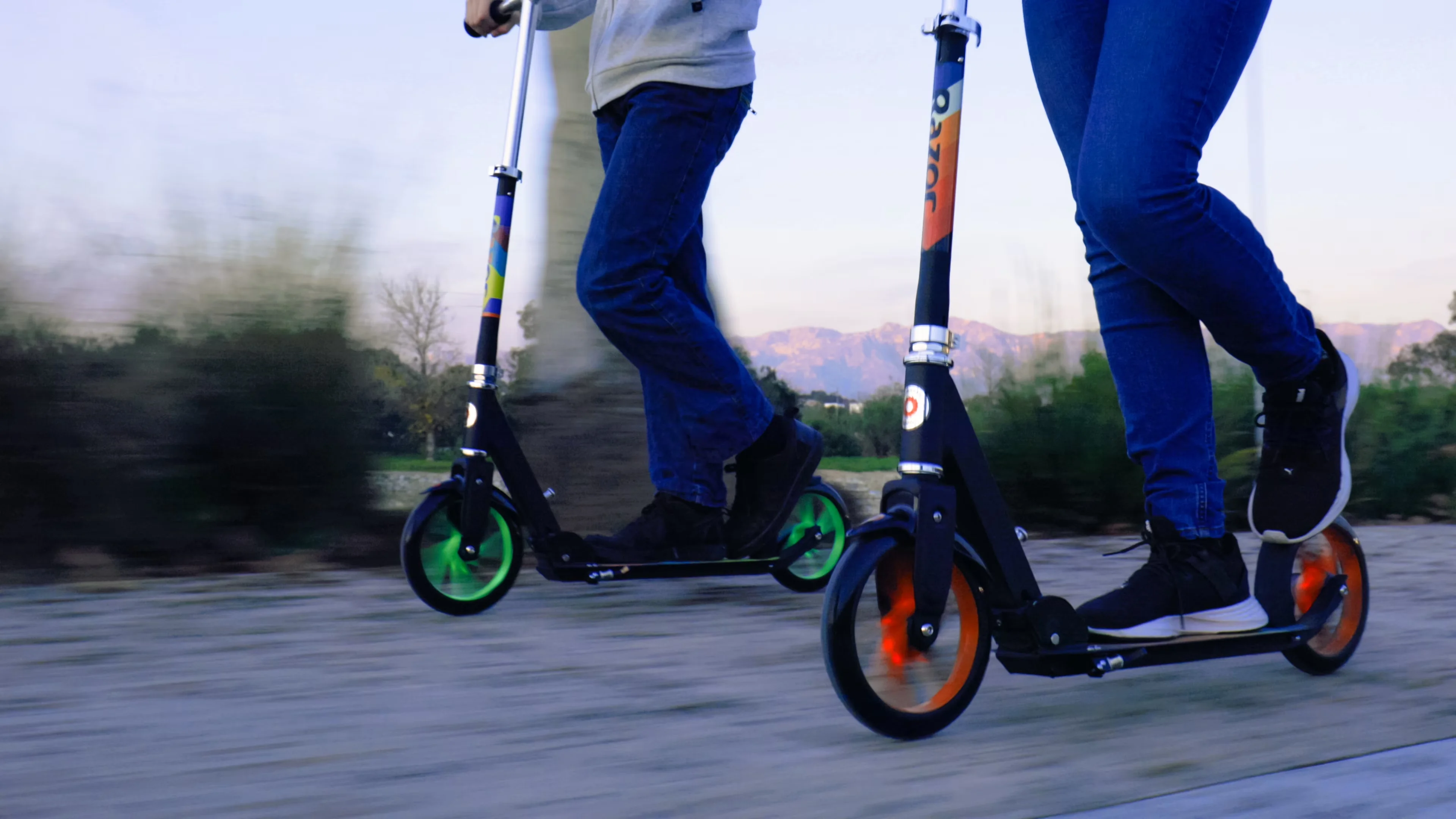 Innovative Scooter with Portable, Lightweight, Foldable - Aluminum Orange Model 5E767F