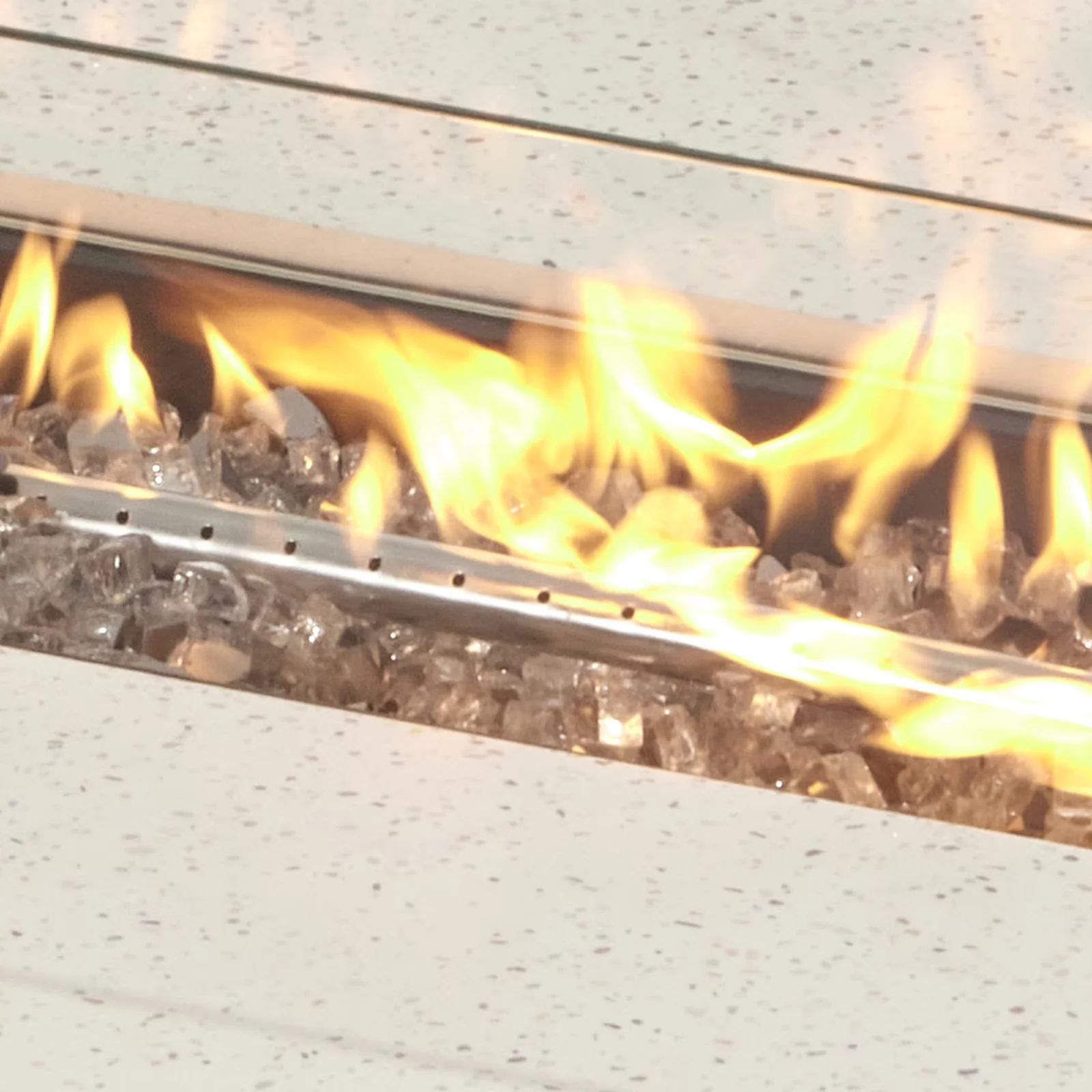 Efficient Outdoor Heating with 50000 BTU, Weatherproof, Rectangular Propane Fire Pit Table - Stainless Steel 56" x 28" Model 44E26E