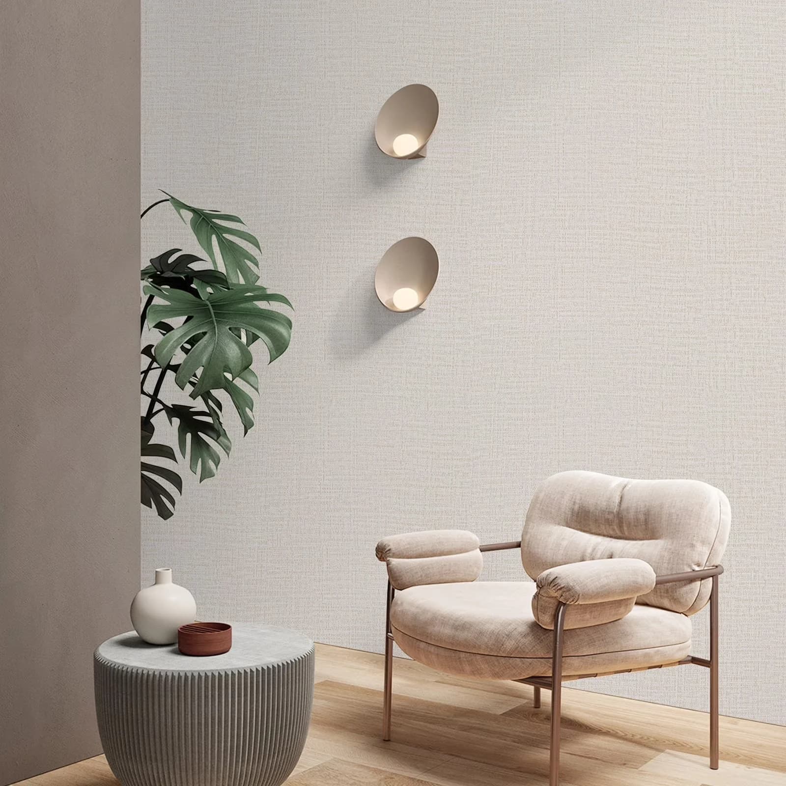 Wallpaper Efficient with Removable, Durable, Waterproof - Beige Pvc 118 Model 2D2539
