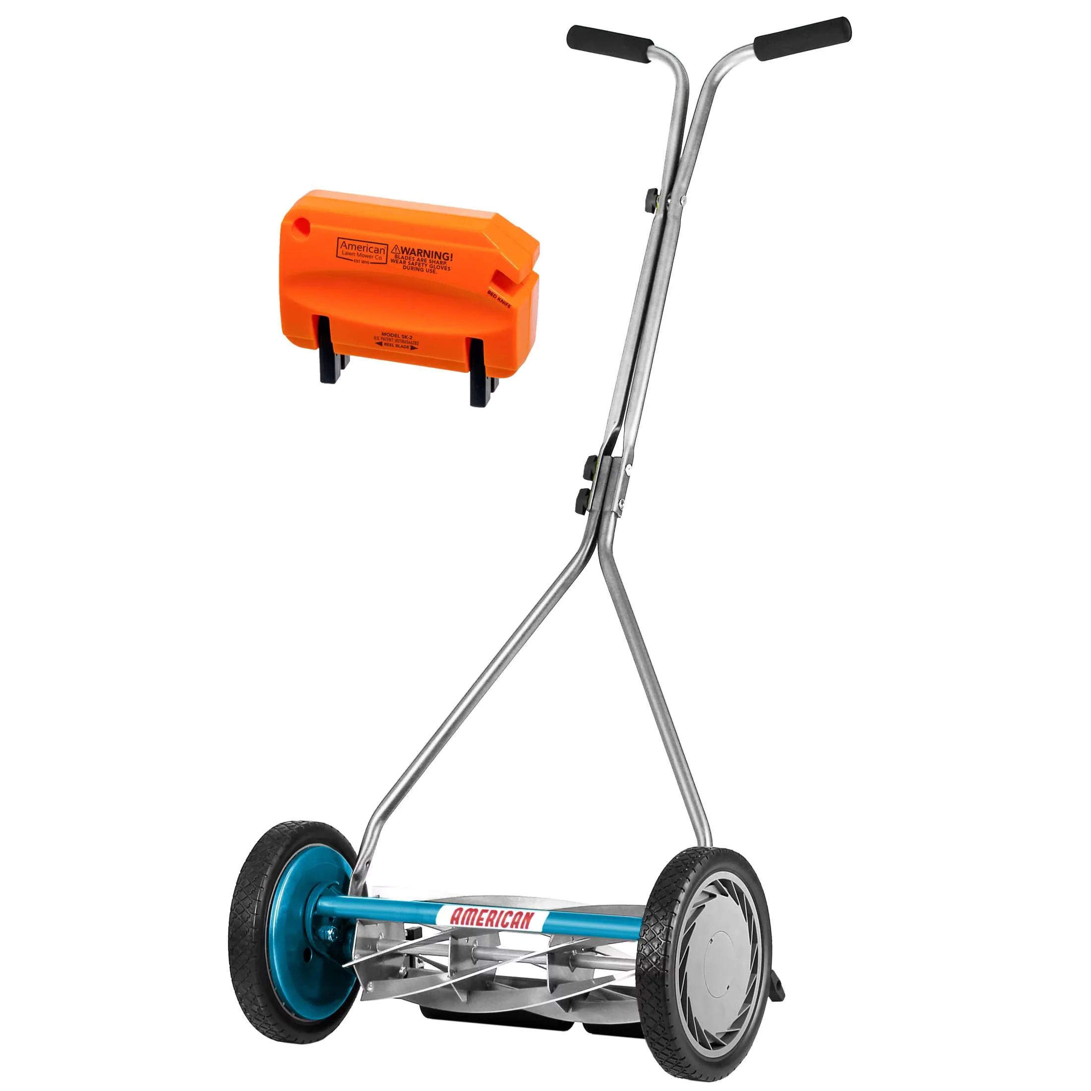 Push Mower Essential with Adjustable, SK-2 Sharpener Included, T-Handle - Blue Model ECD6BE