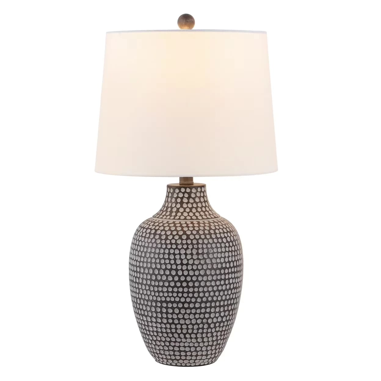 Reliable Table Lamp with LED, Rustic/Lodge - Polyester Brown, White, Multicolor Model EA7BB2