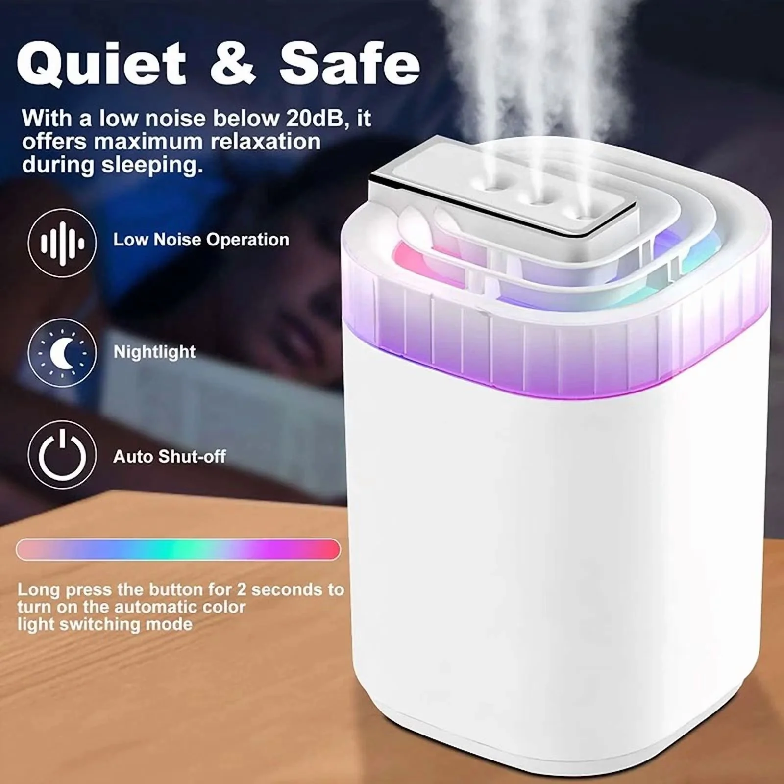 Humidifier Sleek with Ultrasonic for Bedroom, Large - Traditional Style Model A3DB56