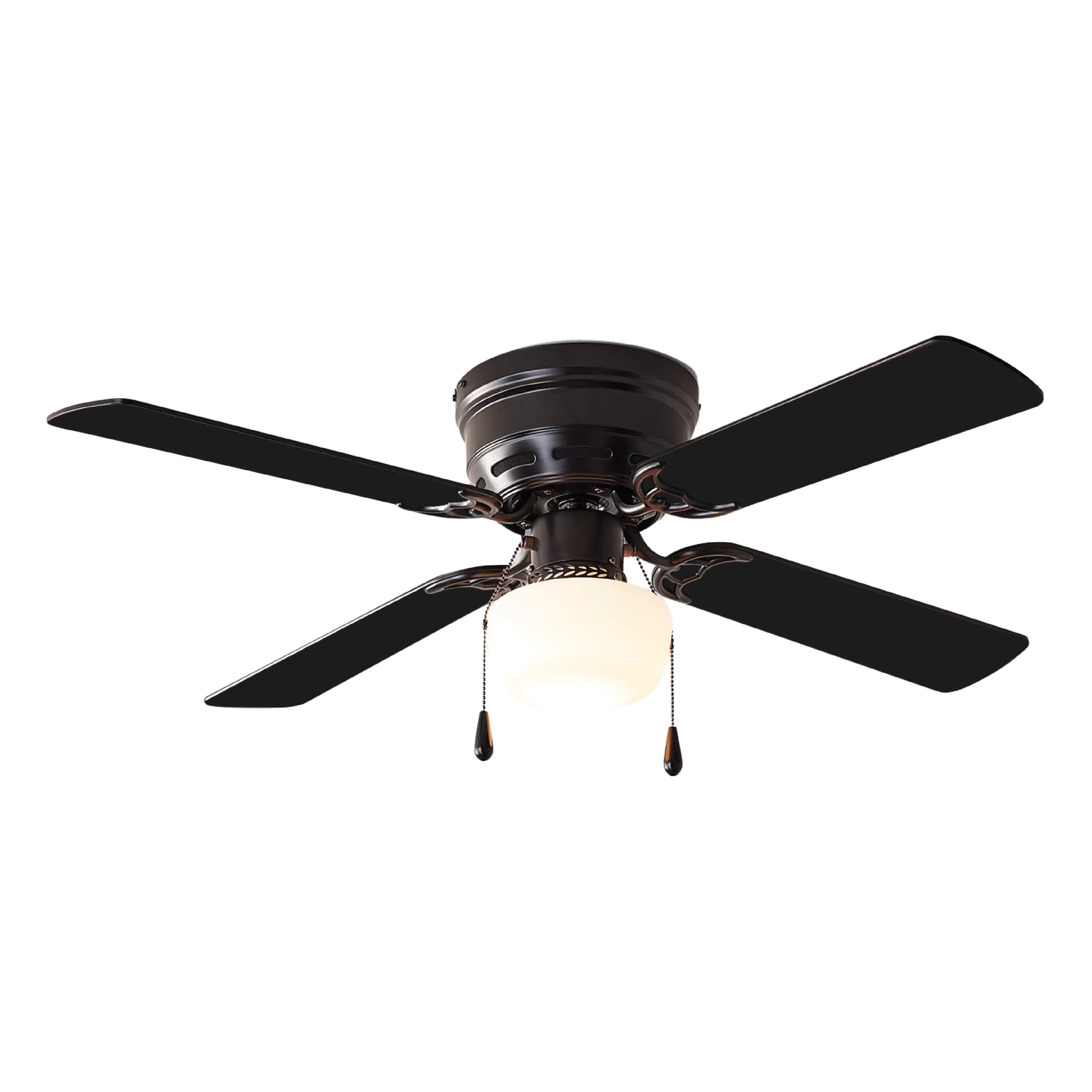 Ceiling Fan Modern with Reversible Blades, Reverse Airflow, 42 inch Hugger Indoor - Black Model 89BB76