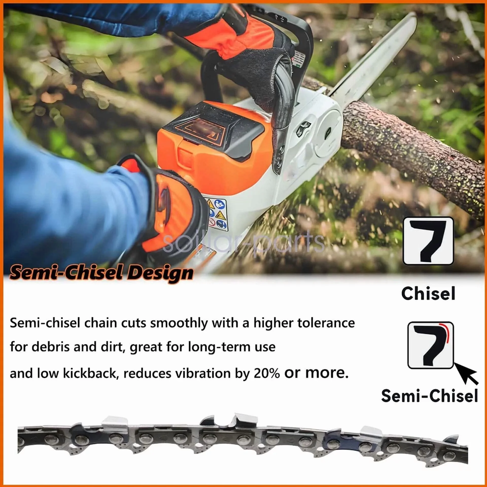 Innovative Replacement Parts Accessory with 2Pack Chain Blade - 3/8Lp - Contemporary Style Model 84BDC9