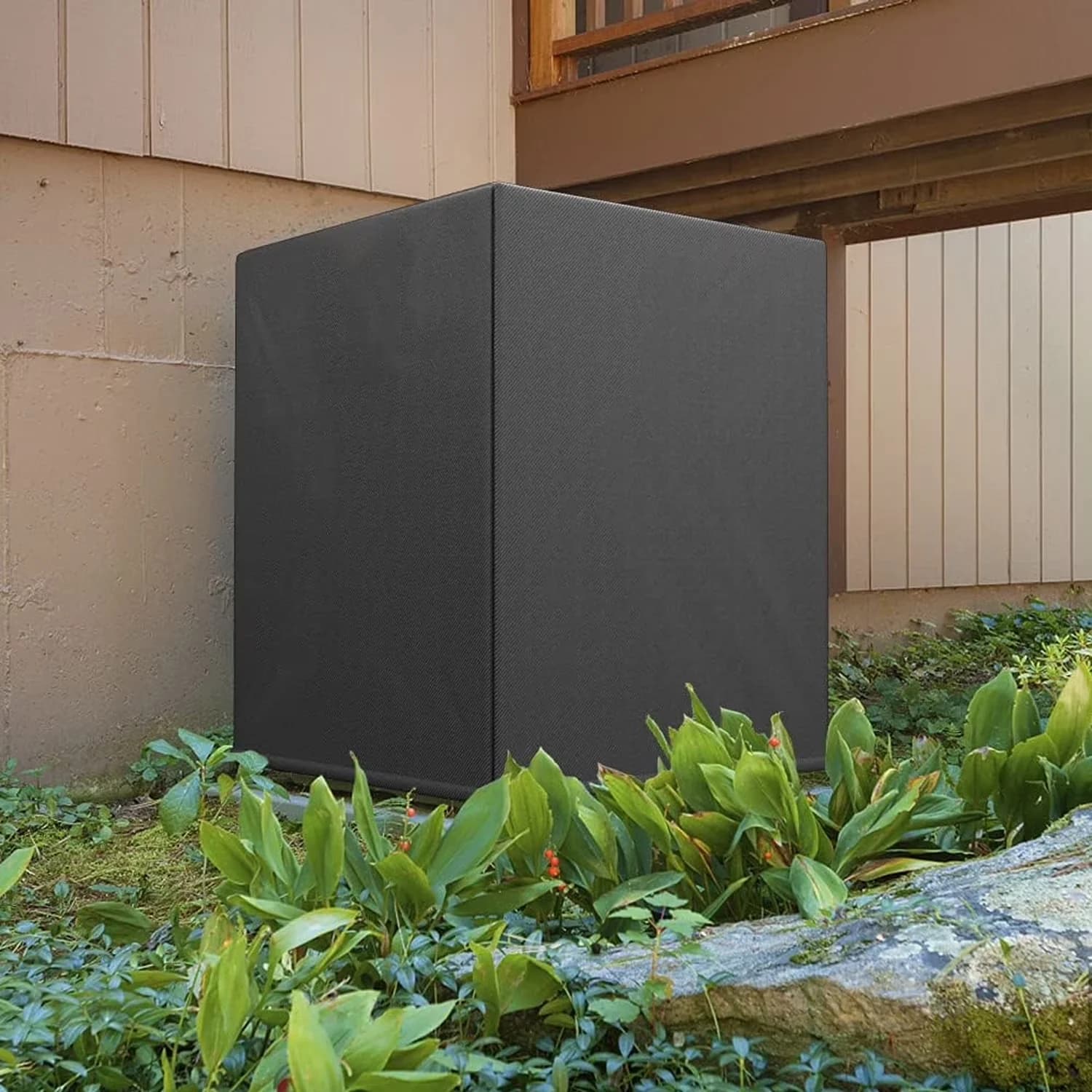 Versatile Air Conditioner with Waterproof, Waterproof Heavy Duty AC Cover - Black Durable Material Model 02F71E