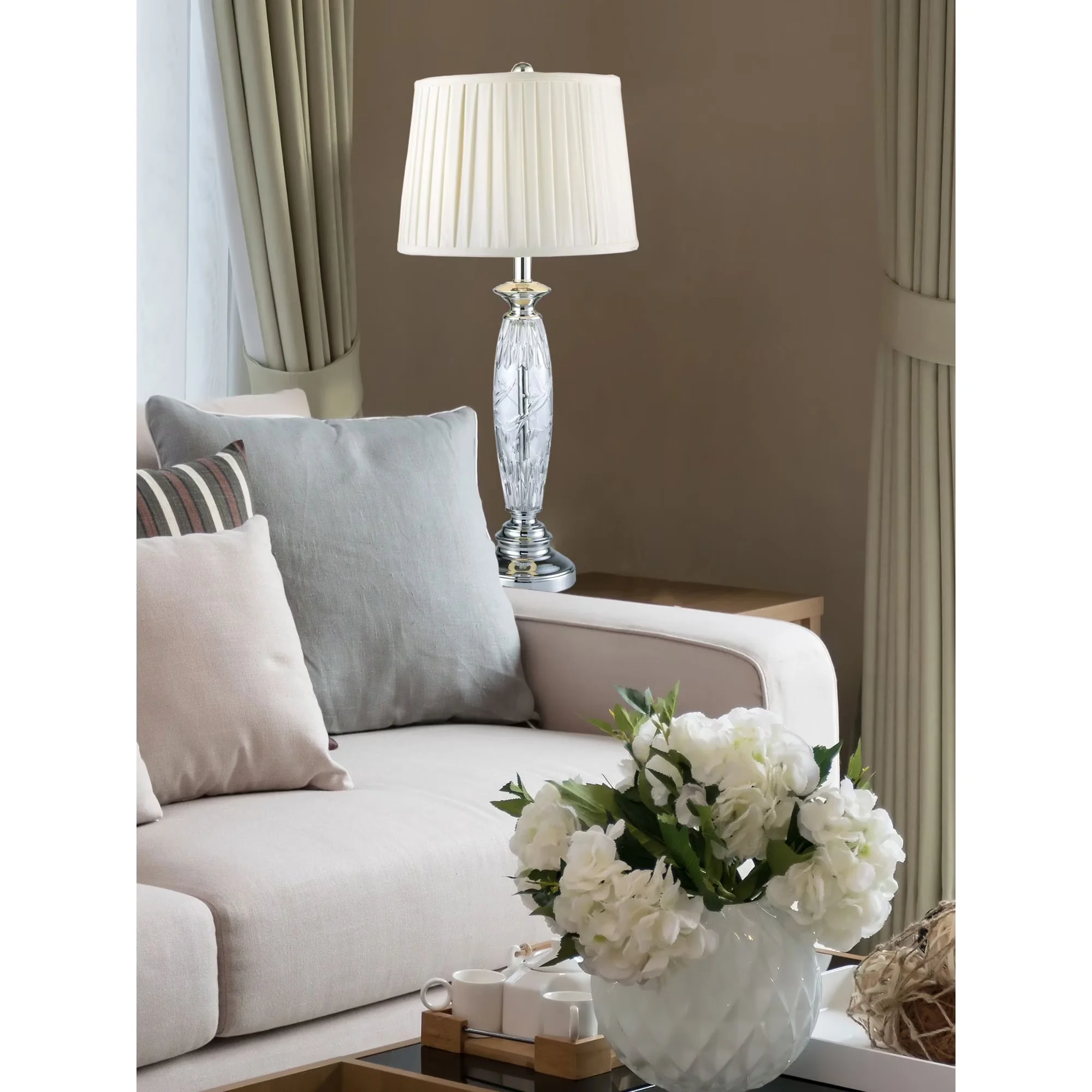 Durable Table Lamp with LED, Contemporary, Dimmable - White Metal Dale Model DACB41