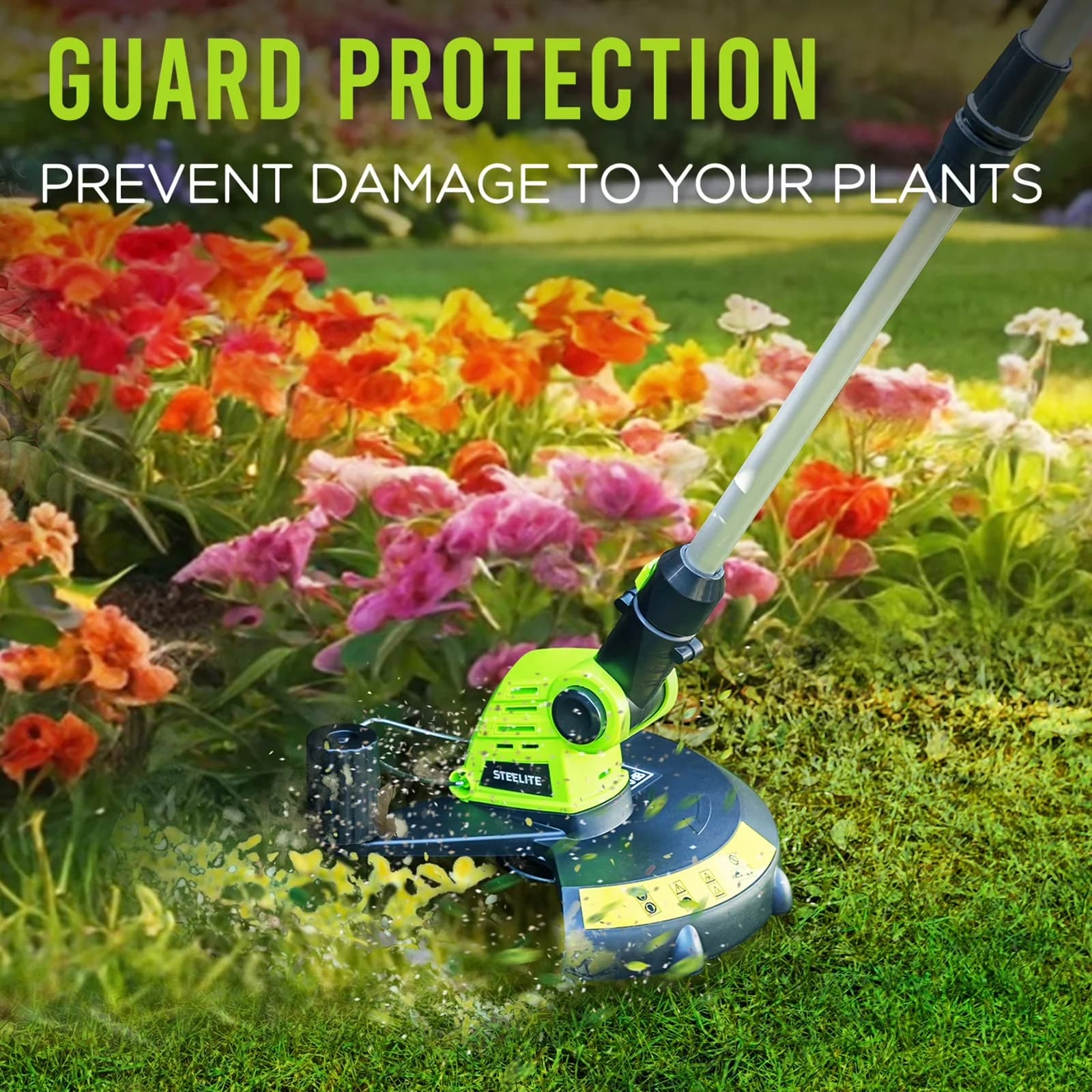 Modern String Trimmer with Battery, 21V, Edger Conversion Capable - Green Model 2CF77C