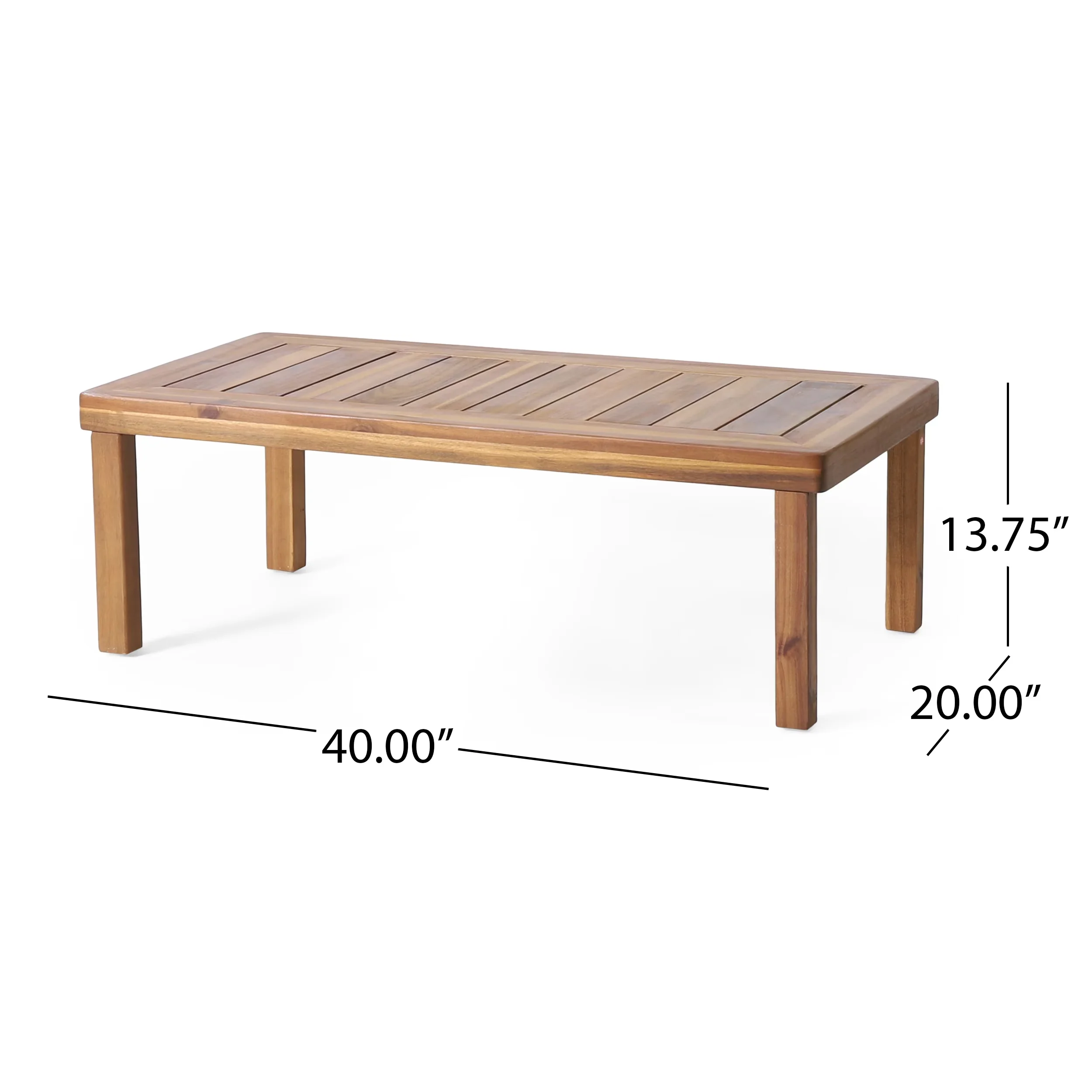 Innovative Patio Conversation Set with Weatherproof, Teak Acacia Wood Loveseat and Table, Slatted Seating - Acacia Wood Beige Model 41B2F9