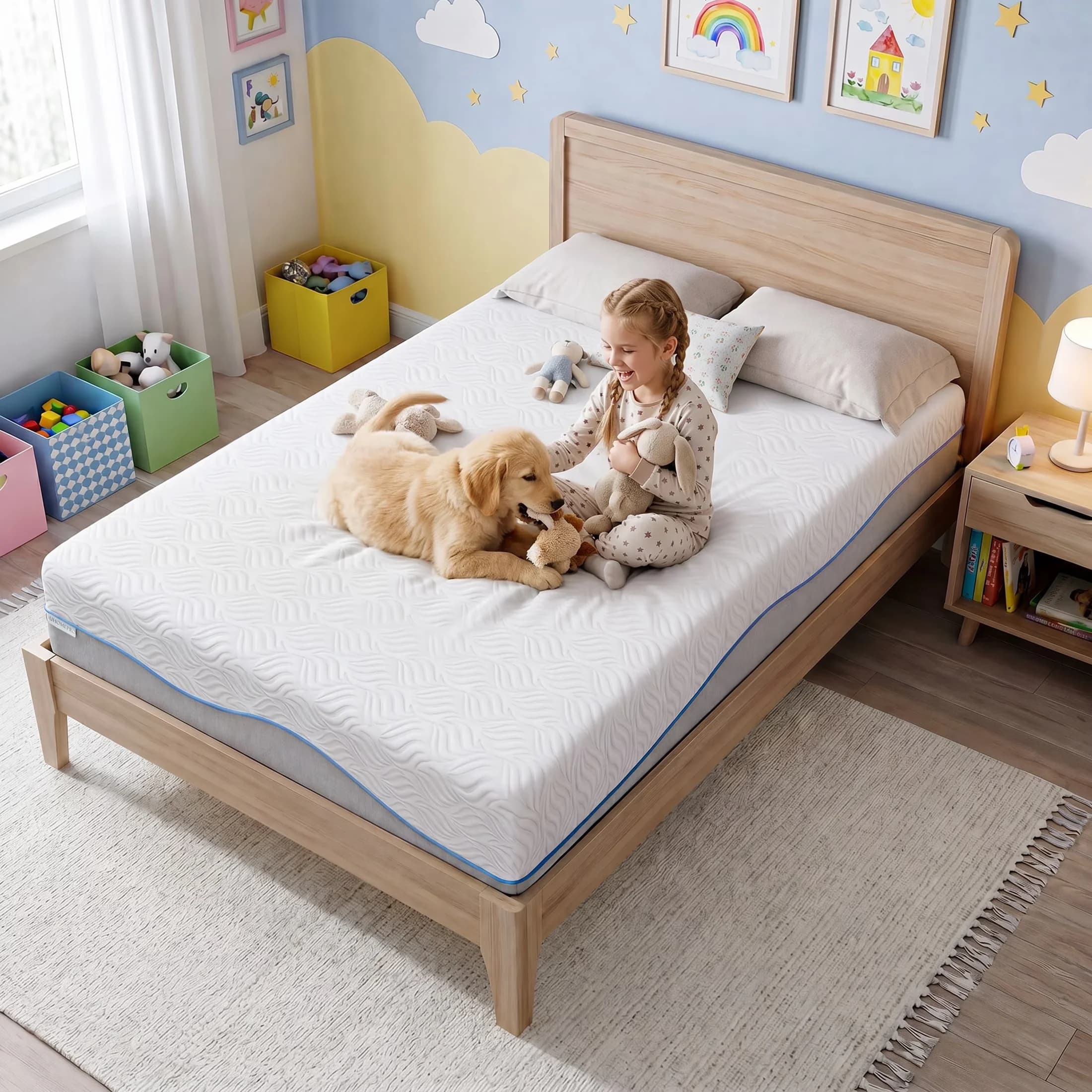 Stylish Mattresses Accessory with Removable Cover, Low Motion Transfer, Cooling Technology - Memory Foam, Foam White Model 0871F8