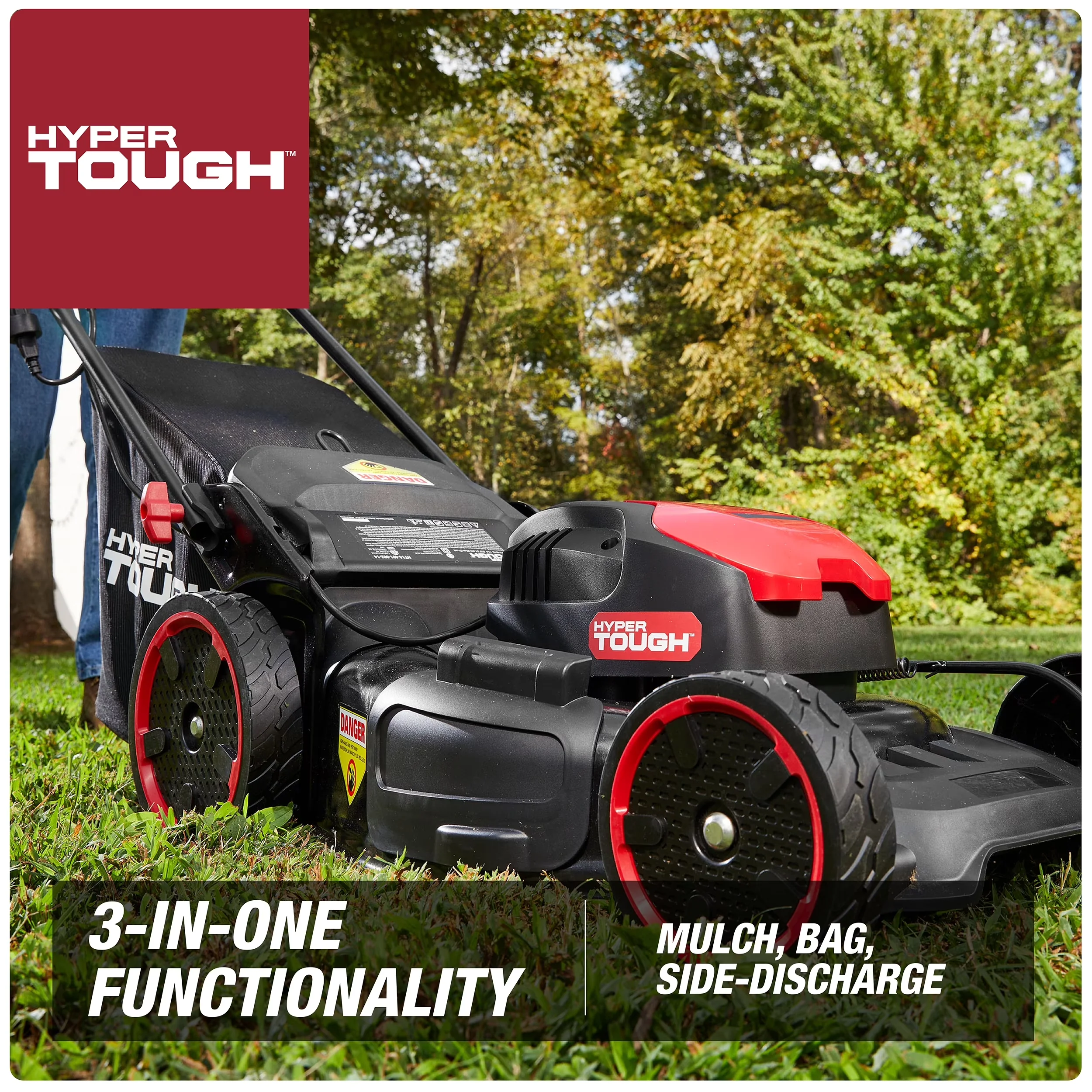 Durable Push Mower with Bagger, Mulching - Black 13A - Industrial Grade Model C21B6F