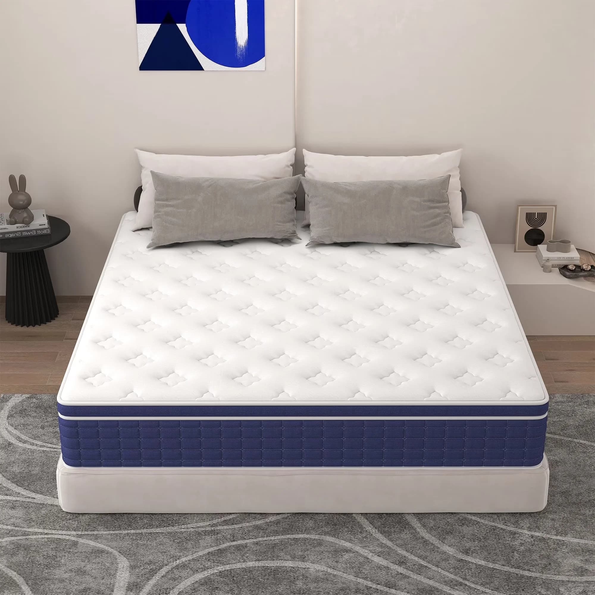 Versatile Mattresses Accessory with Mattress-In-A-Box - Gel Memory Foam, Pocket Coils, 3D Knitted Fabric Blue Model 2B82EE
