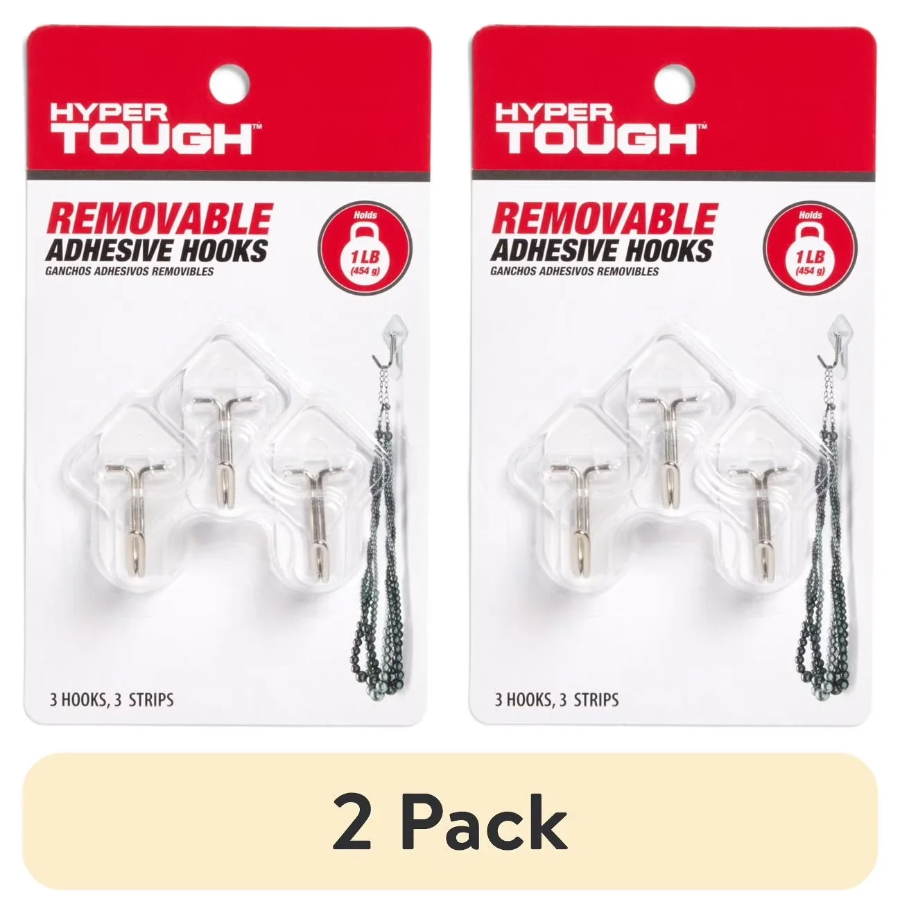 Reliable Damage-Free Hanging with Easy Installation, Plastic Clear Hooks - Plastic Clear Model 2521A6