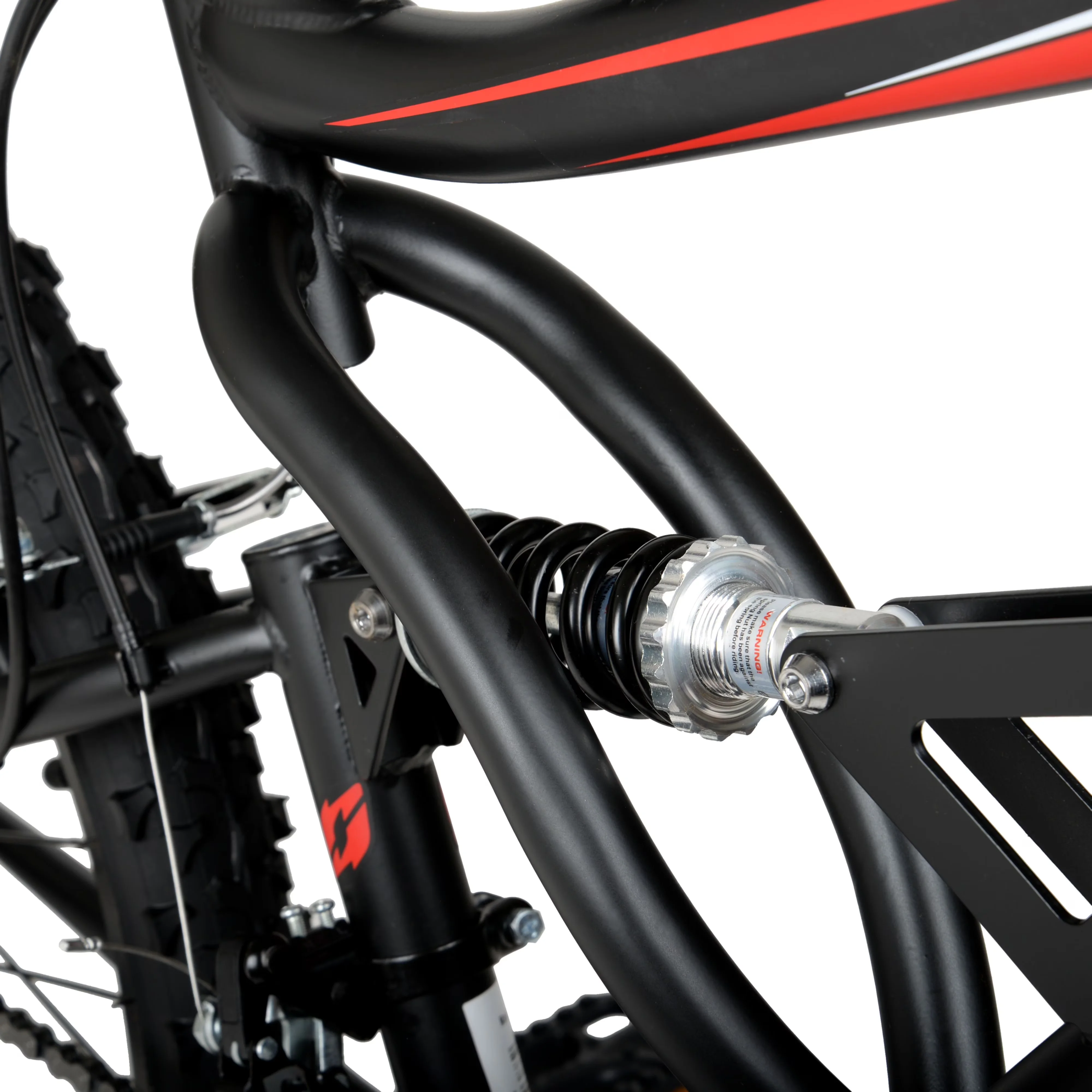 Stylish Mountain Bike with Adjustable Seat, Adjustable Seat Height, Black/Red - Red Model 43F9F1
