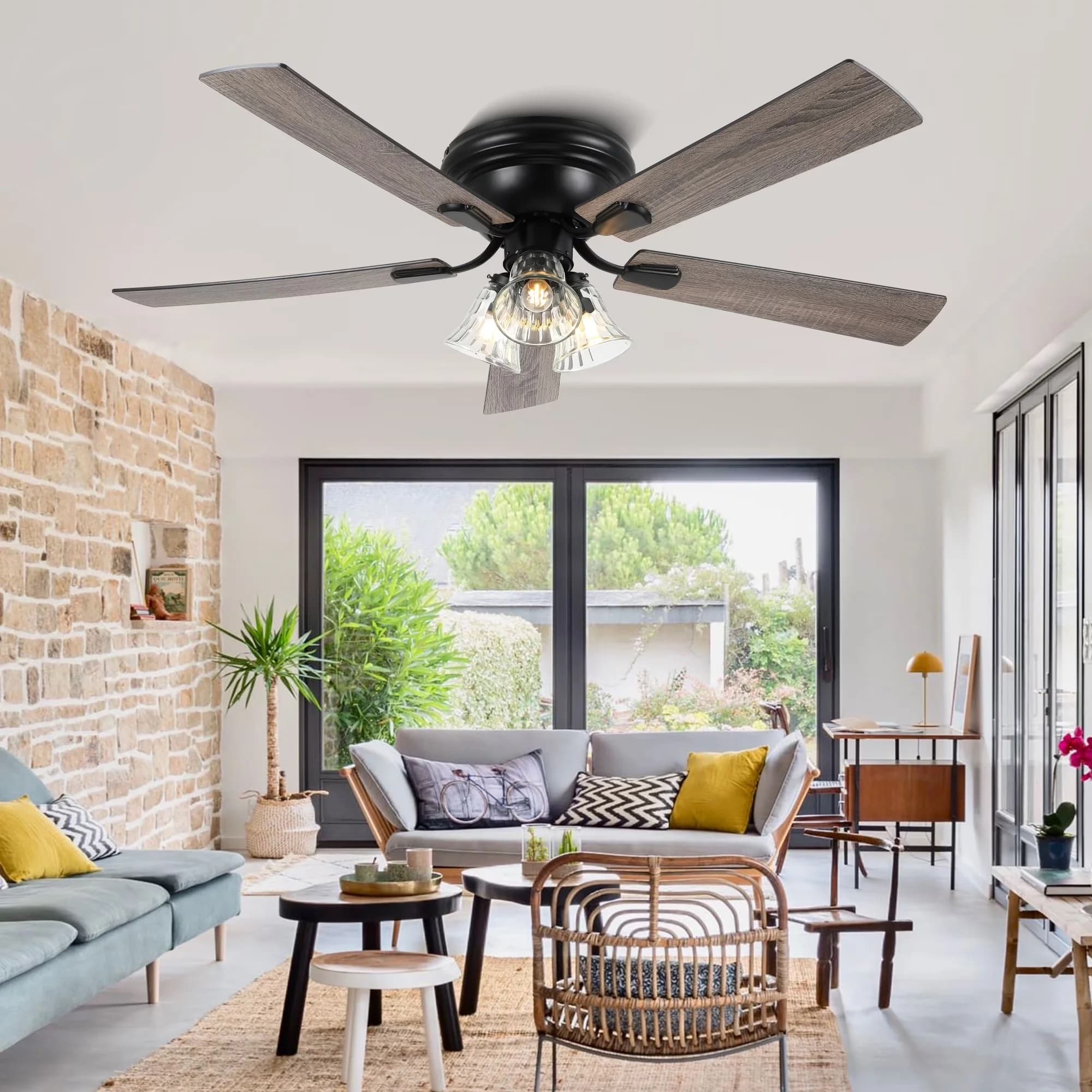 Reliable Ceiling Fan with LED, Energy Efficient - Black for Dining Room, Living Room Model C2BA7B