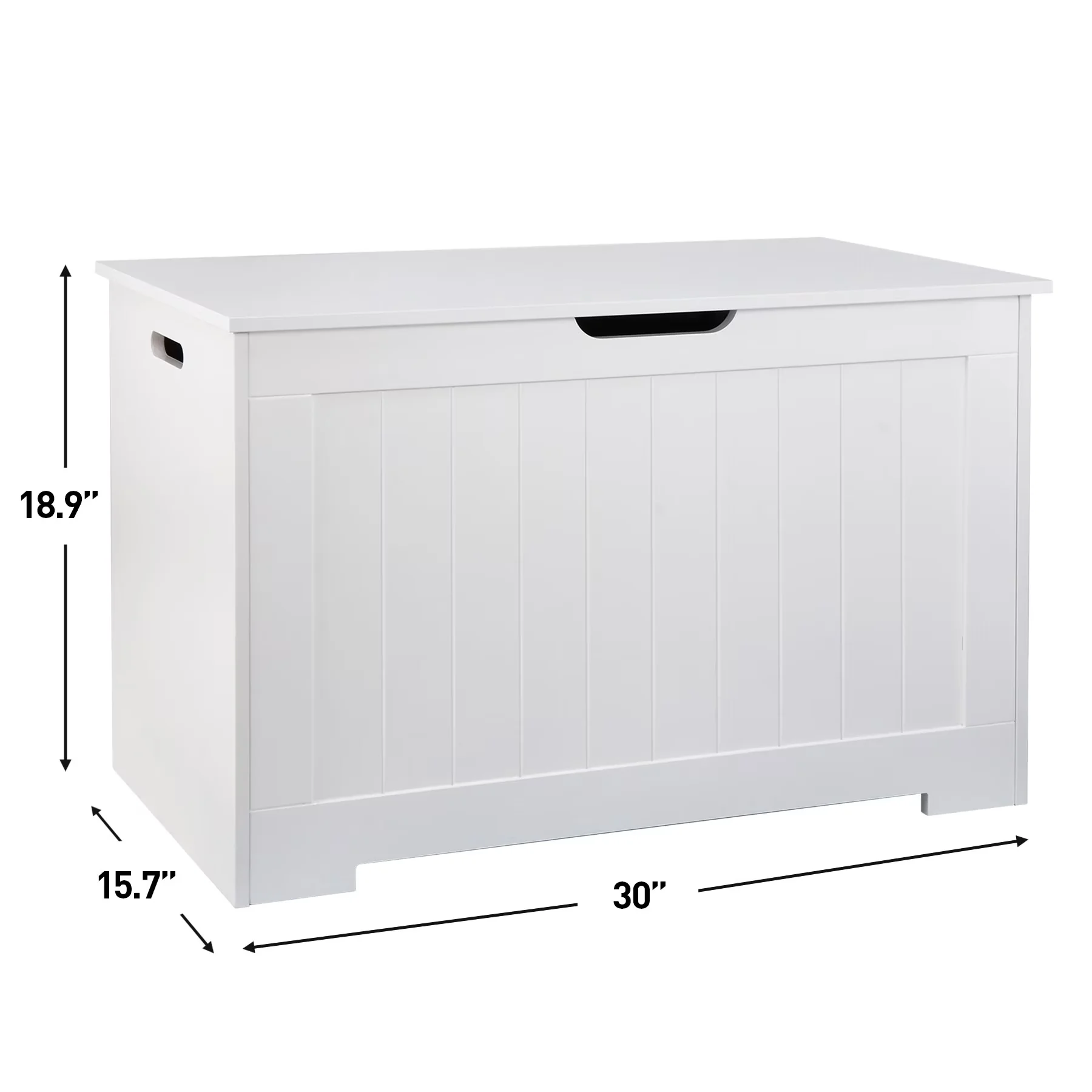 Stylish Garage Storage Supply with Safety Hinged - Wood White 30 inch - Low Maintenance Model A11067